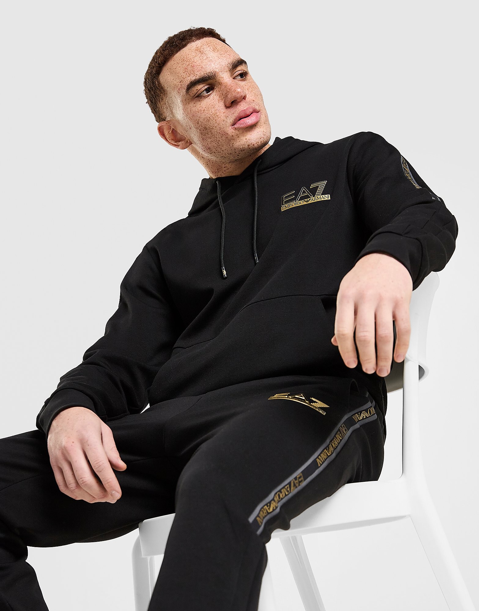 EA7 Emporio Armani Tape Centre Logo Overhead Hoodie - vue 1