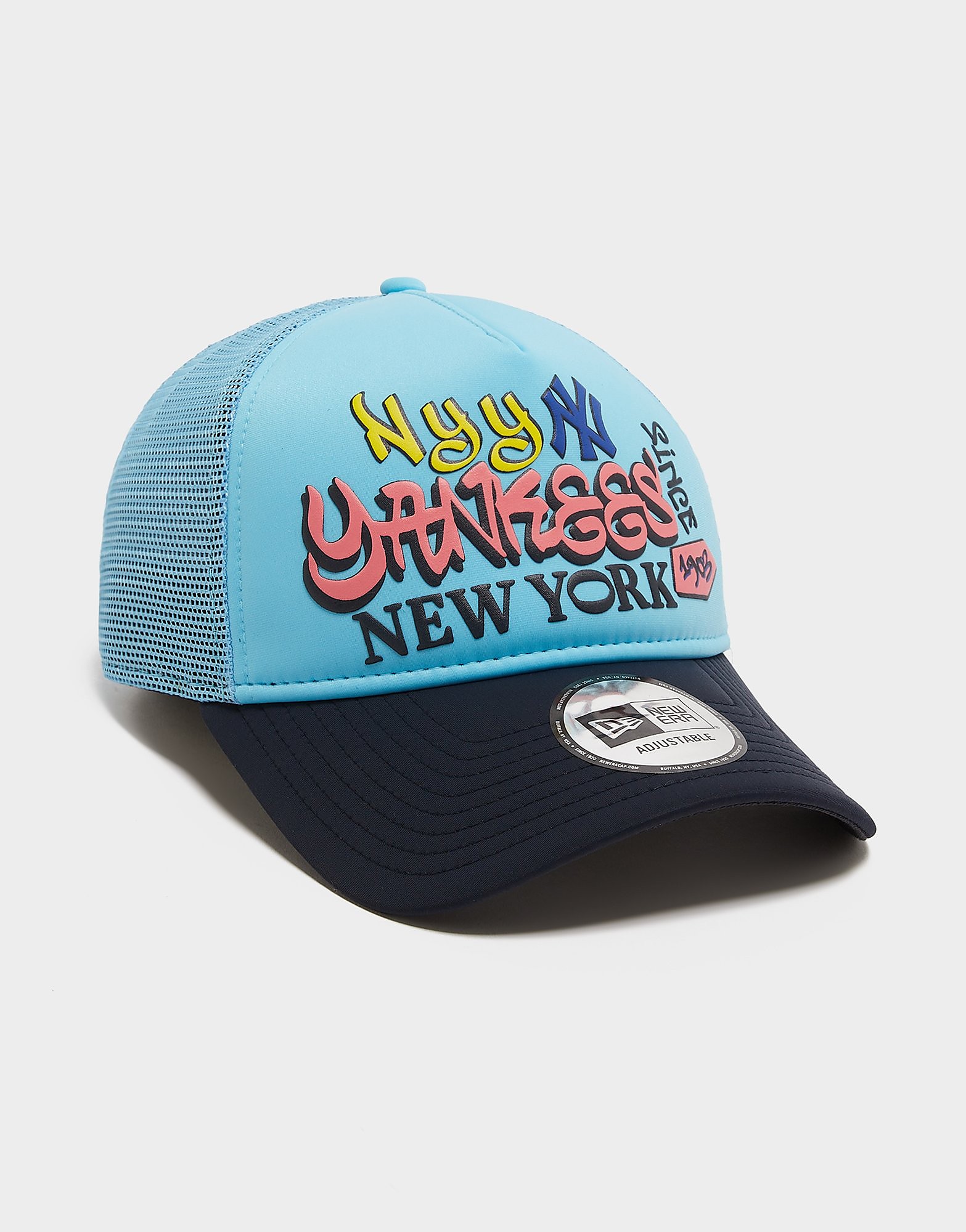 New Era MLB New York Yankees Graffiti Trucker Cap, blu