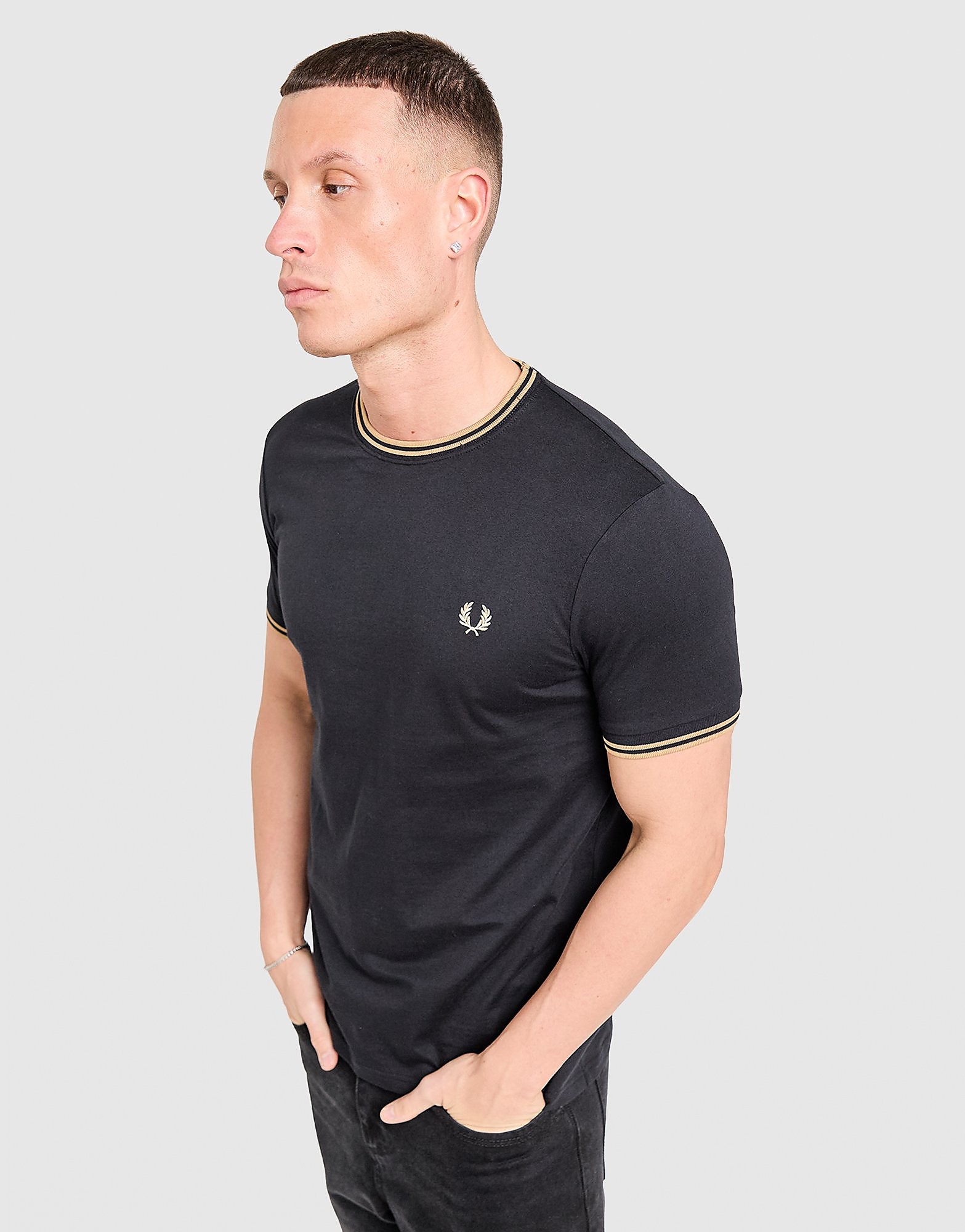 Fred Perry Maglia Twin Tipped, nero