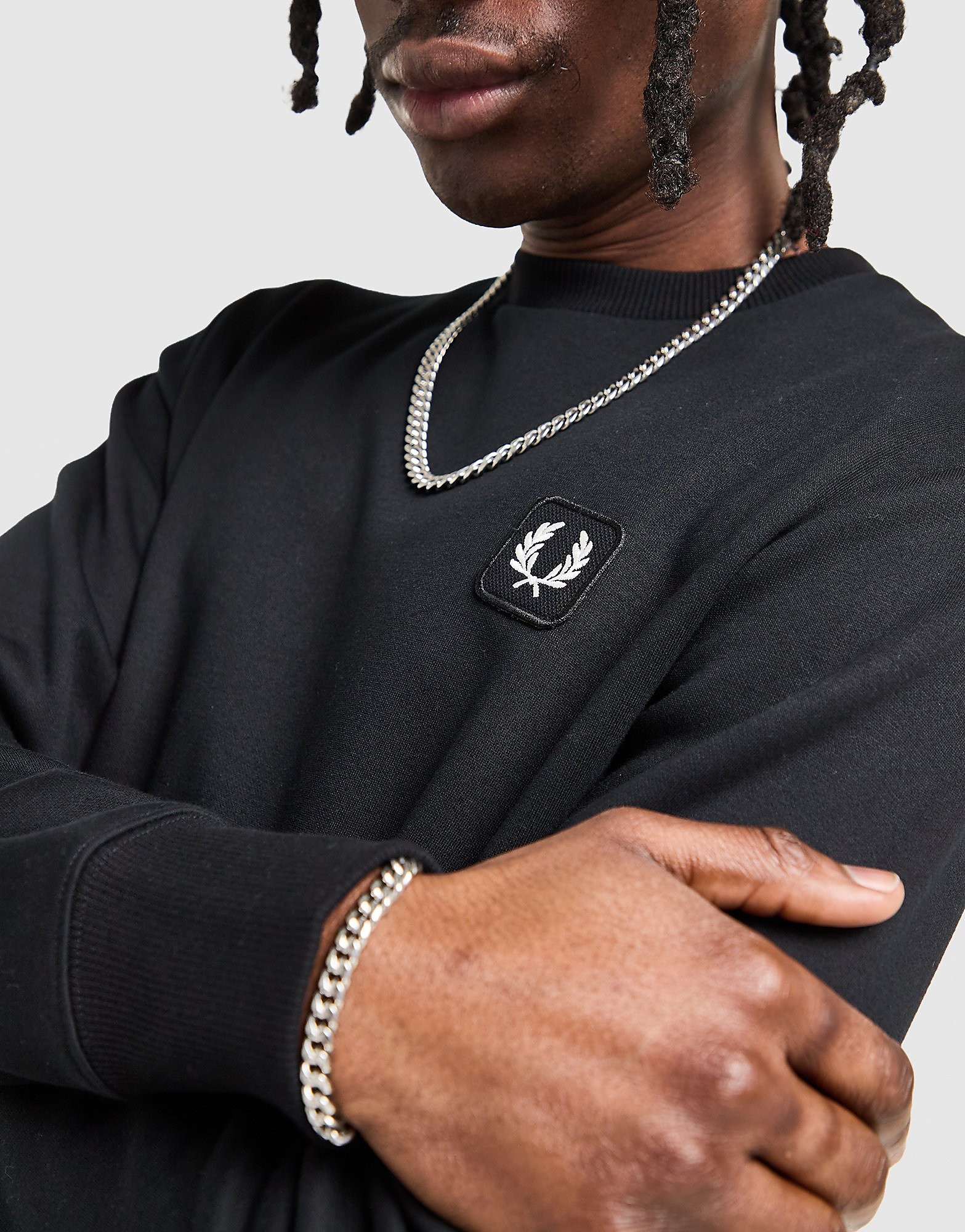 Fred Perry Felpa Girocollo Badge, nero