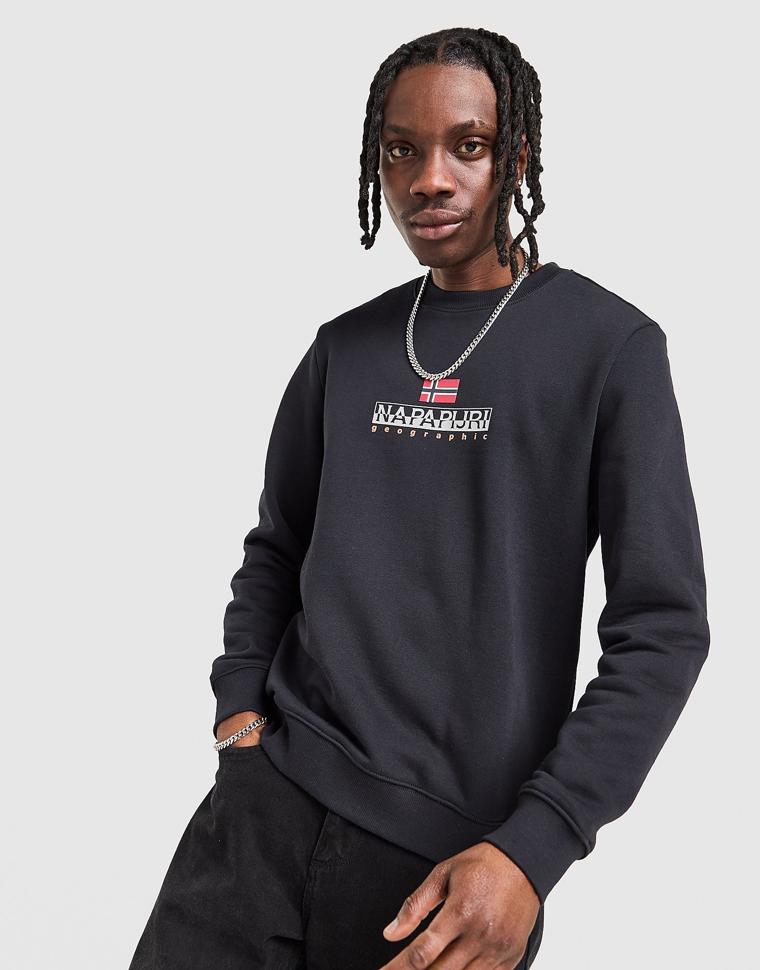 Napapijri Felpa Girocollo Bory, nero