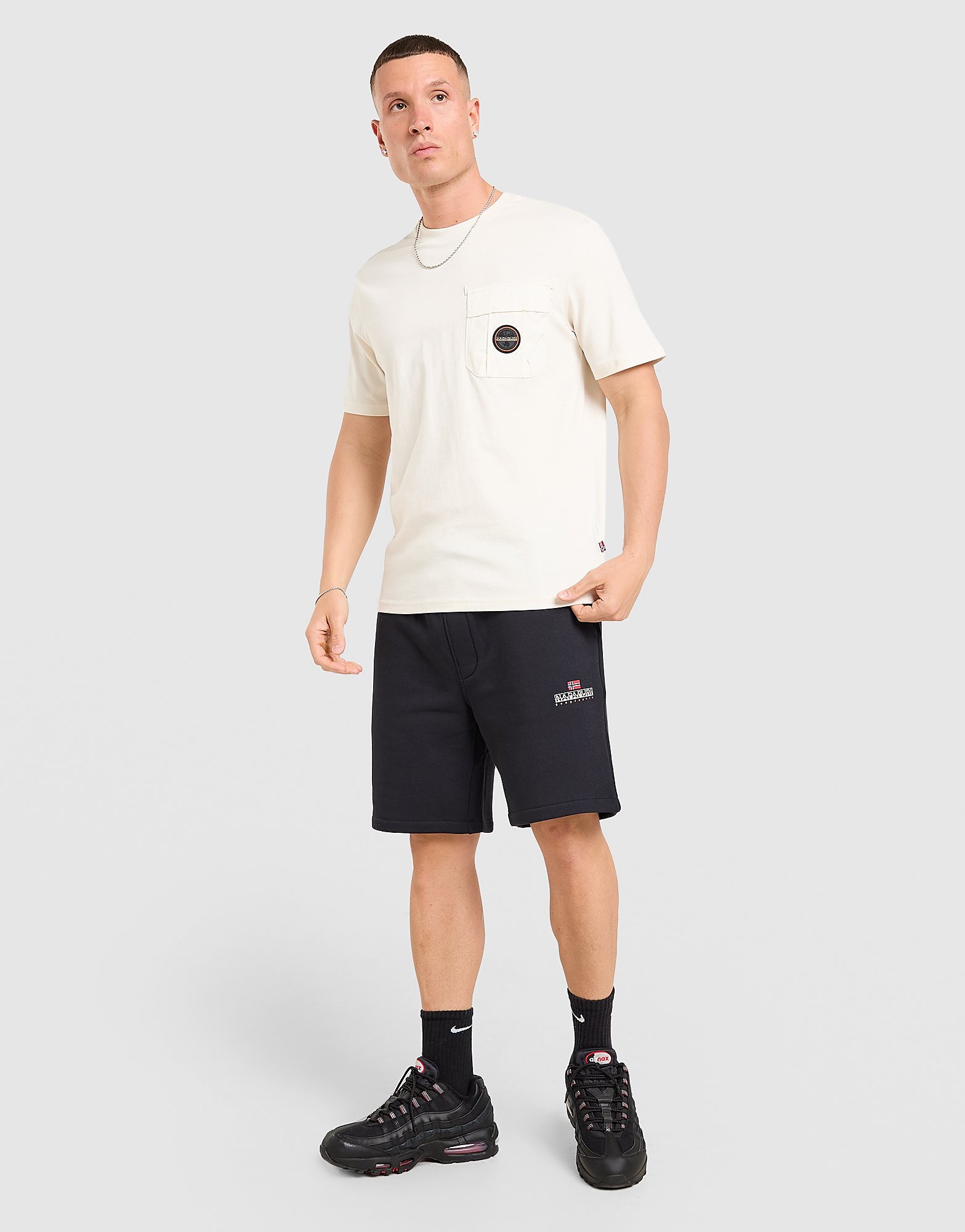 Mens Napapijri Nory Fleece Shorts - Nero, Nero