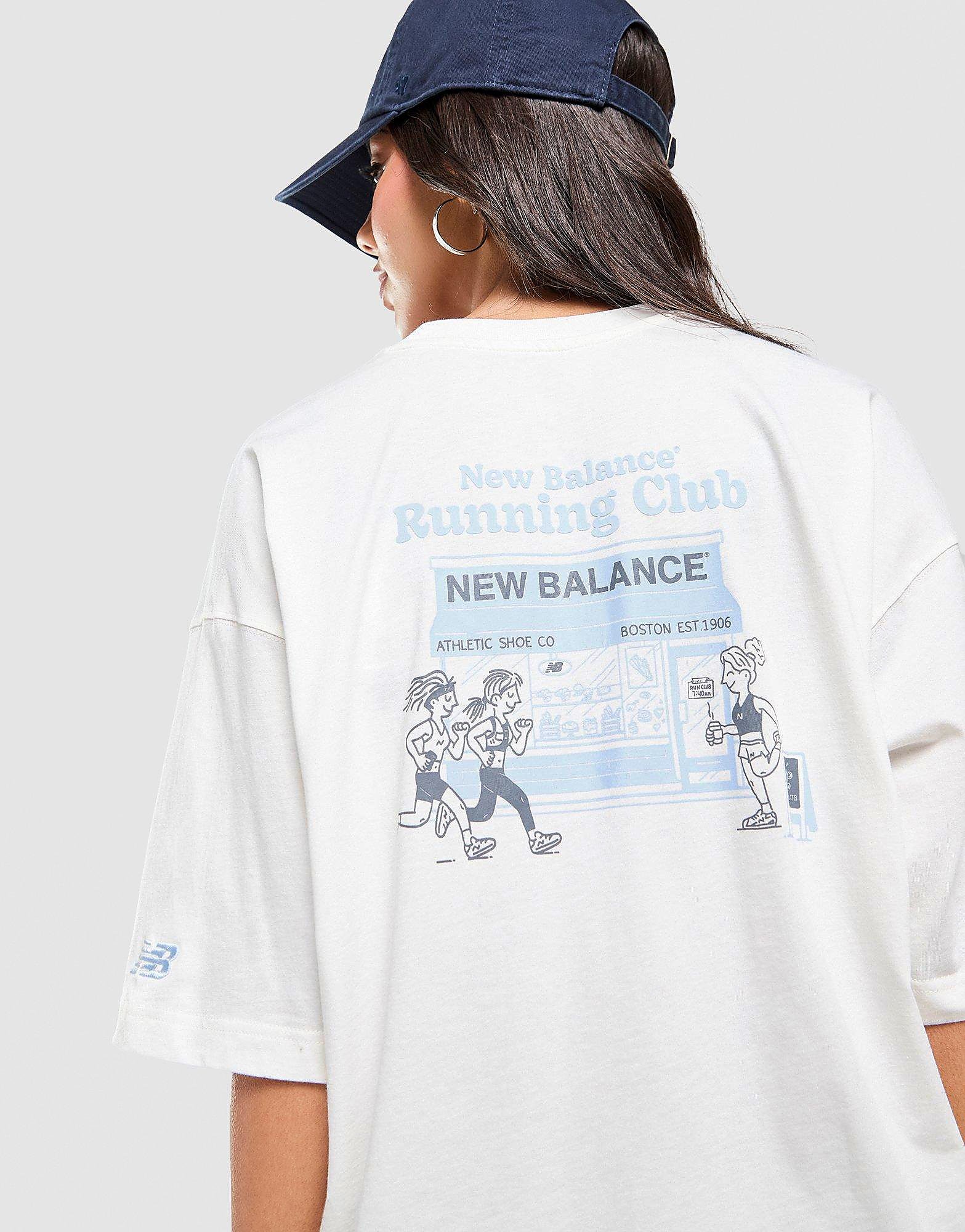 New Balance Run Club Boyfriend T Shirt Cream Marl Cream Marl