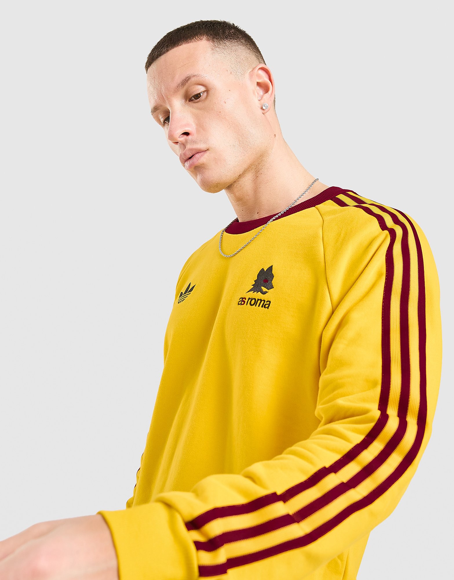 adidas Originals AS Roma OG Crew Sweatshirt Jaune Jaune - vue 1