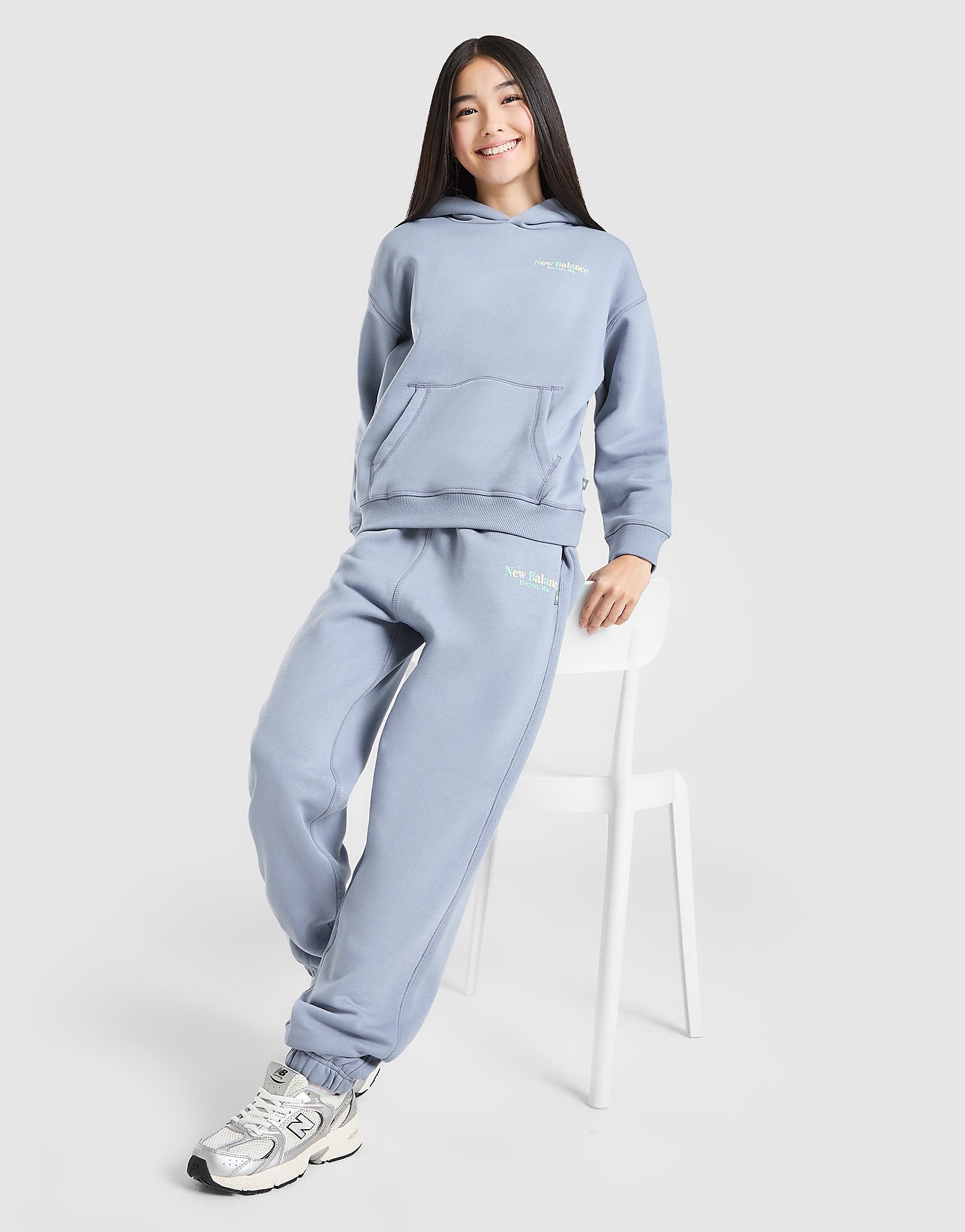 New Balance Girls' Tonal Logo Cuffed Joggers Junior - vue 1