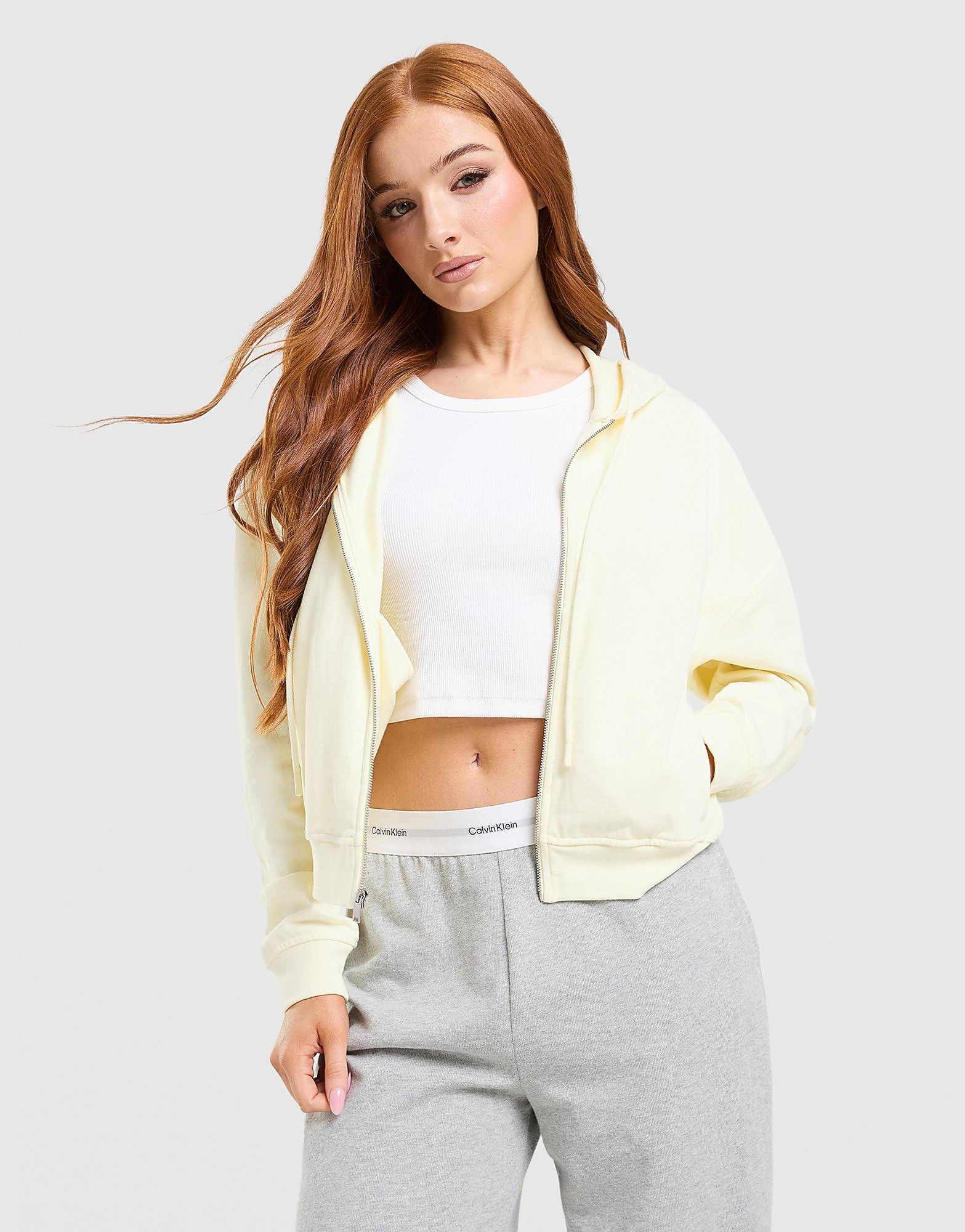 Calvin Klein Full Zip Fleece Hoodie Jaune Jaune - vue 1