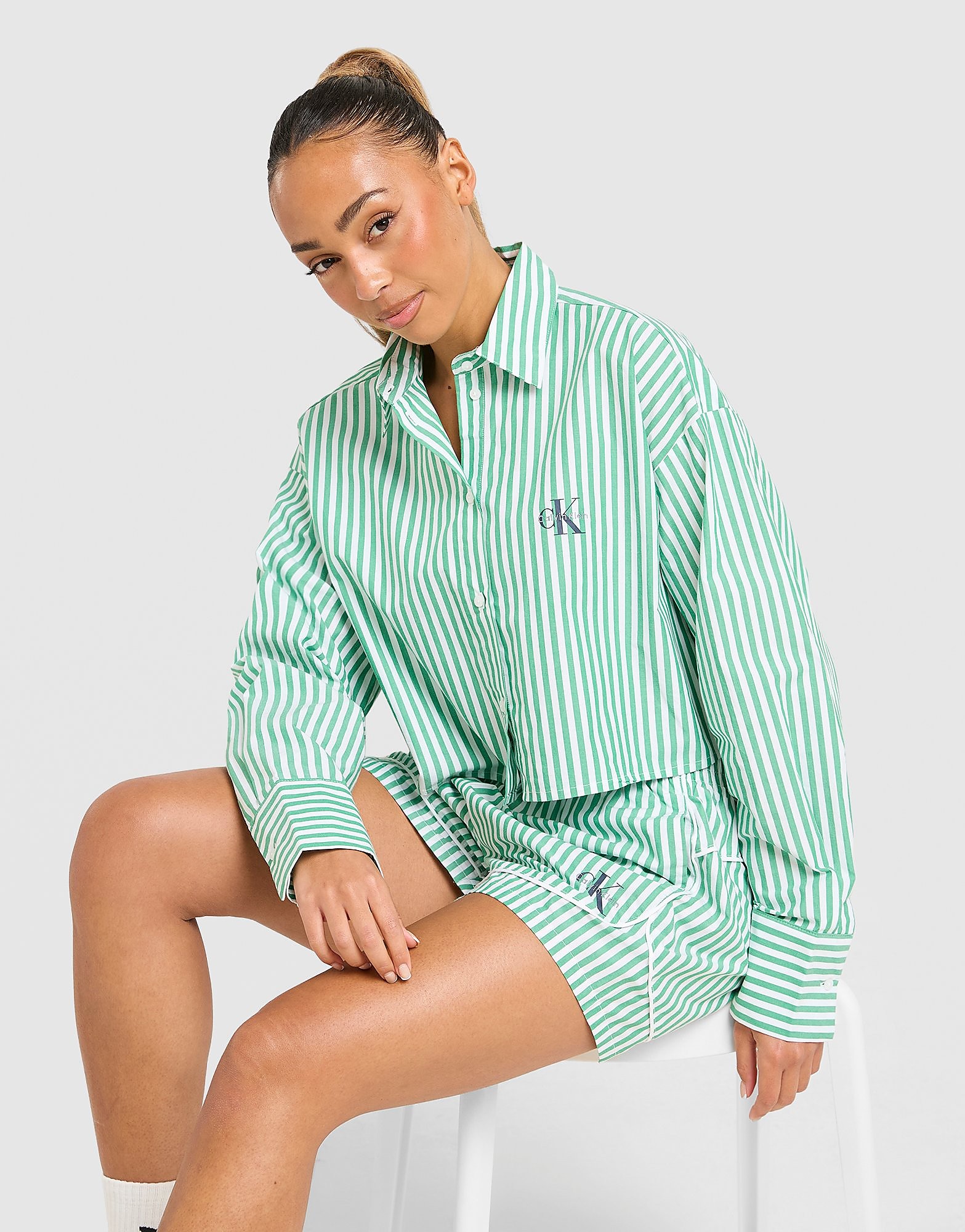 Calvin Klein Striped Poplin Shirt - vue 1