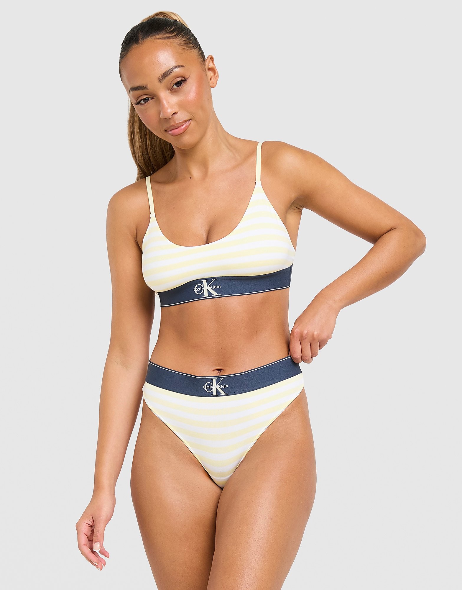 Stripe Thong - Damen, Gelb - female - Size: S