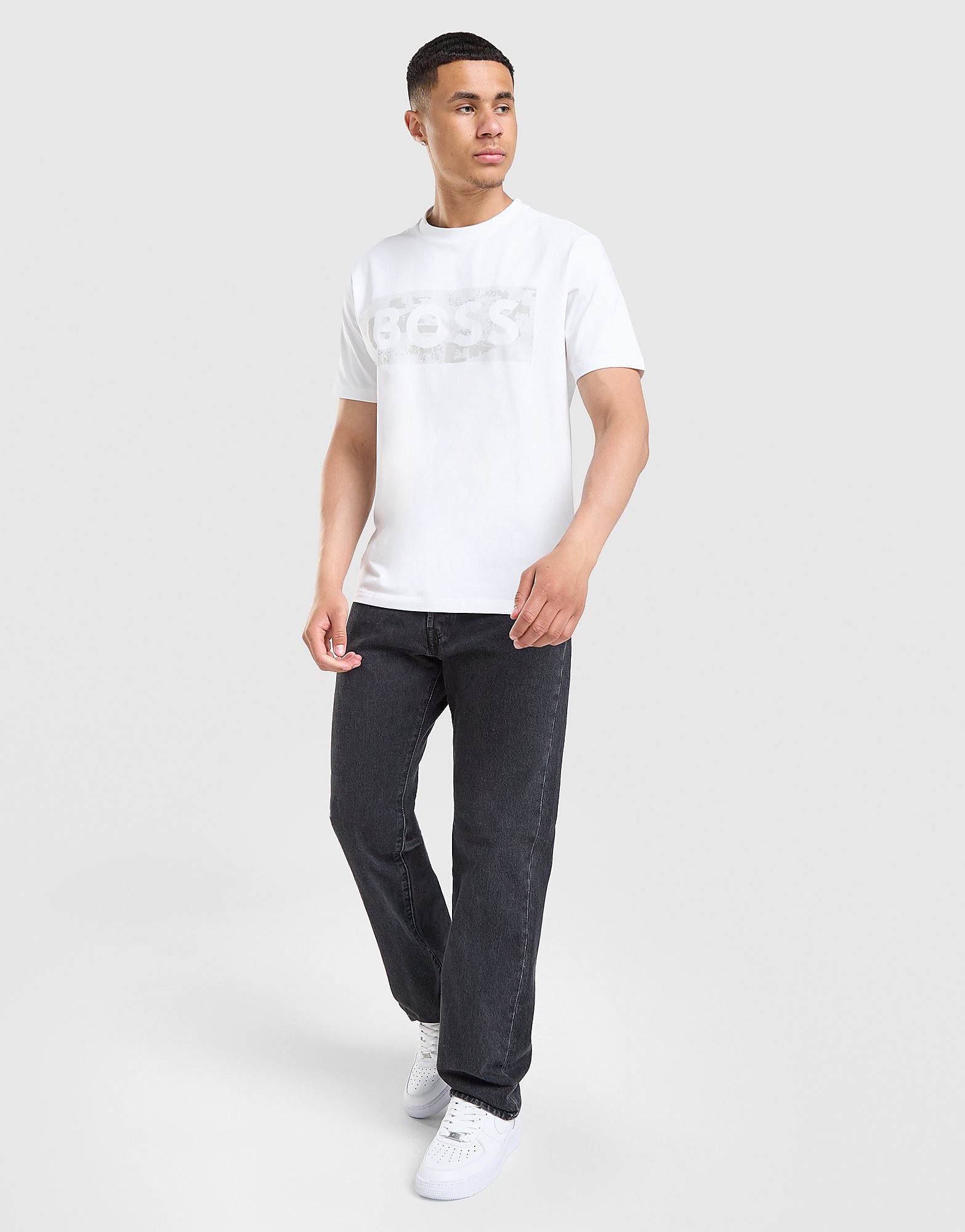 Mens Front Print T-Shirt - Bianco, bianco bianco Uomo taglia M