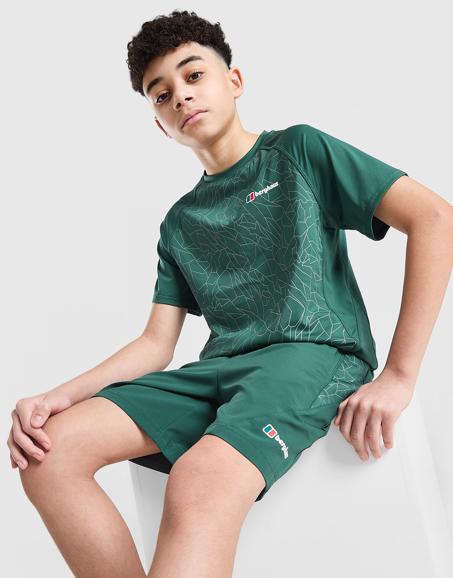 Berghaus All Over Print Grid Shorts V2 Junior