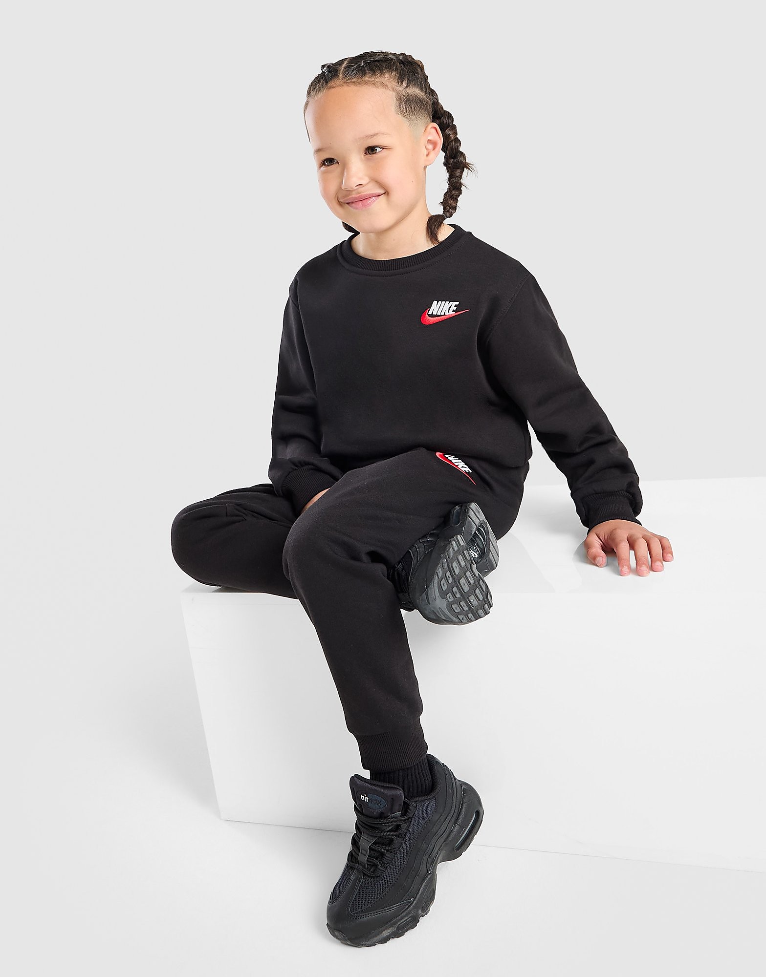 Crew Tracksuit Children - Nero, nero nero Bambino taglia 4-5Y