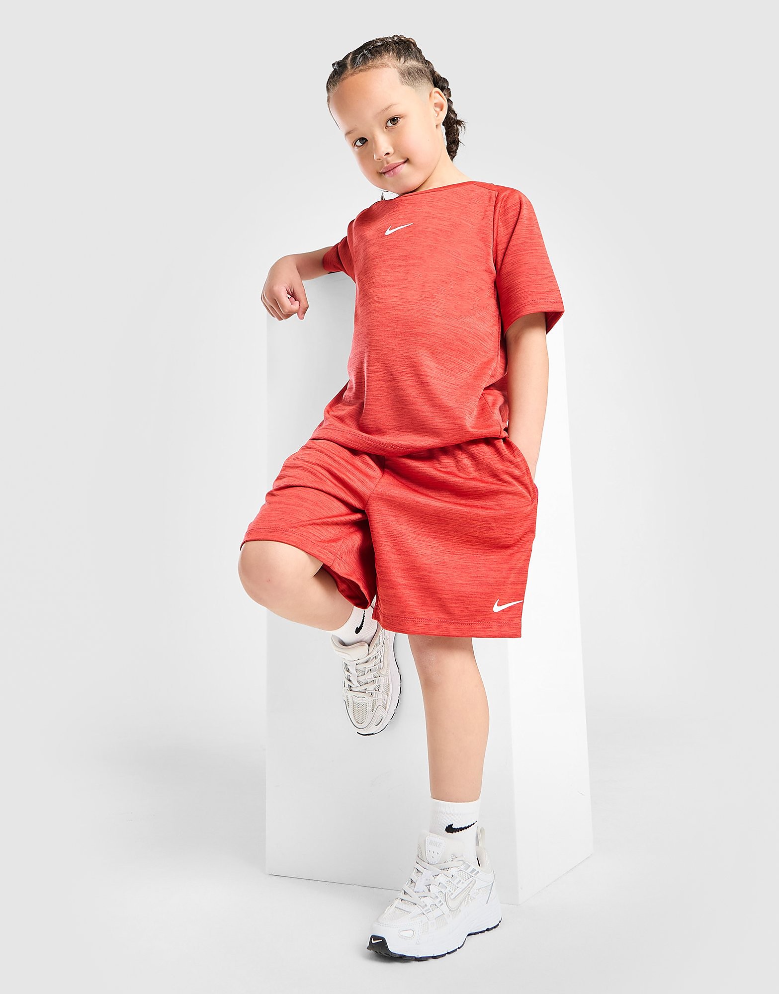 Nike Multi T-Shirt/Shorts Set Children - Rosso, Rosso