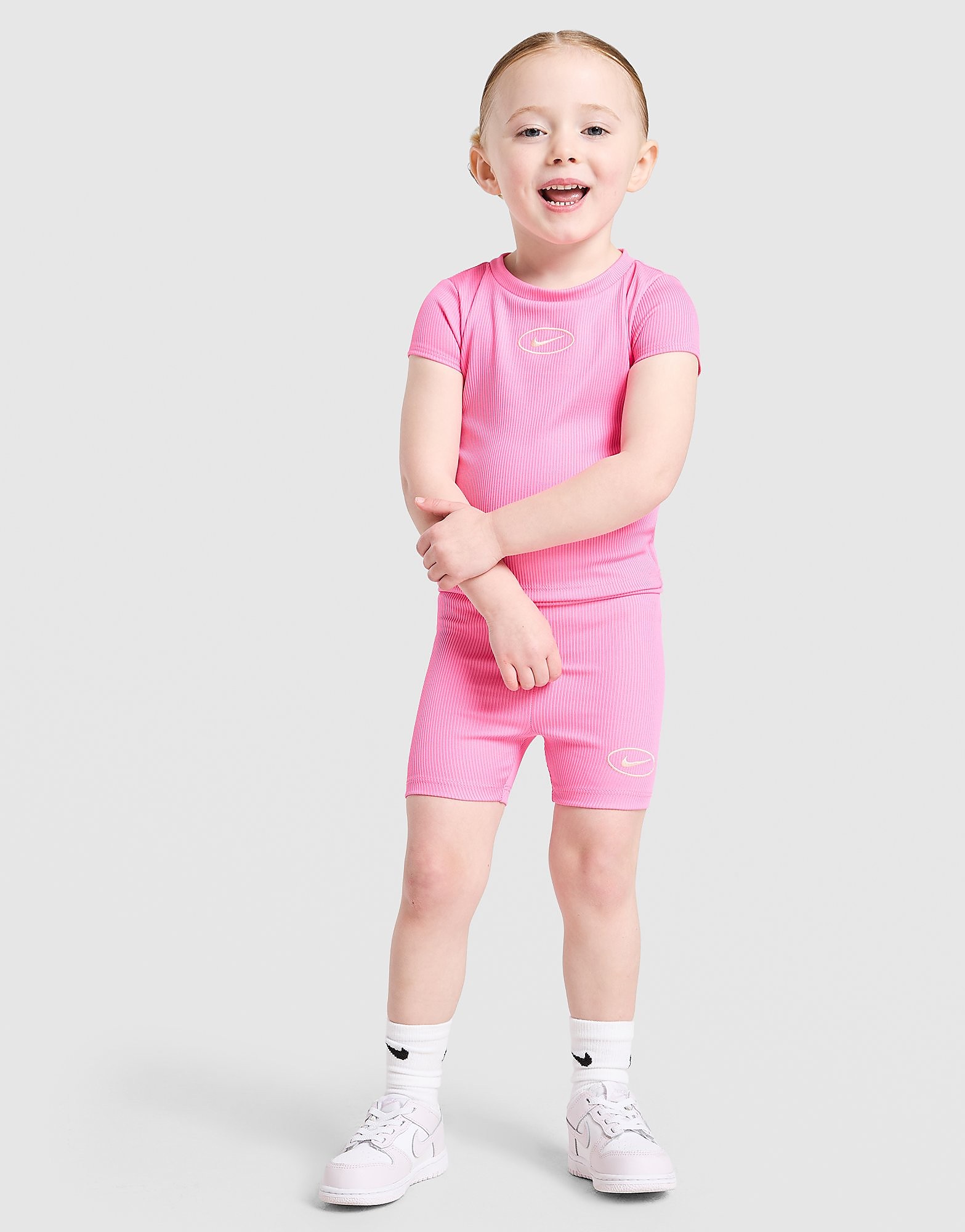 Nike Girls' Ribbed T ShirtShorts Set Infant
