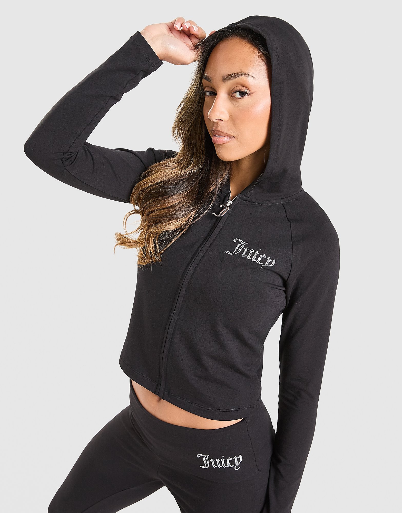 JUICY COUTURE Logo Jersey Full Zip Hoodie - vue 1