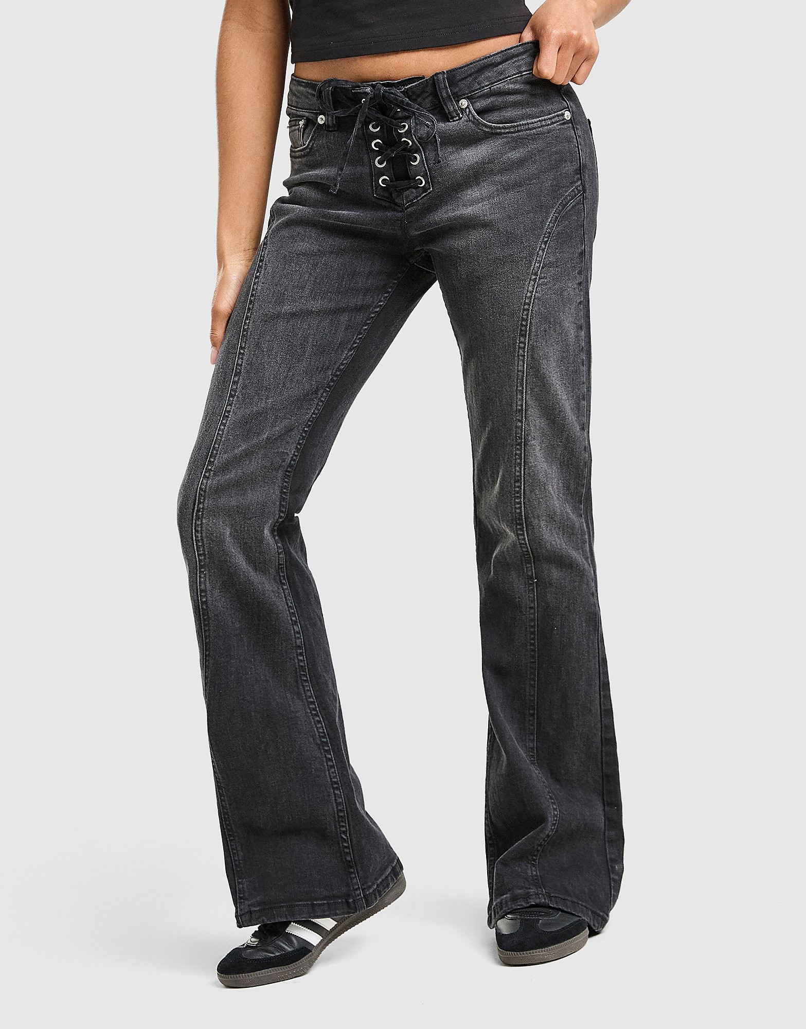 JUICY COUTURE Cross Lace Up Jeans - vue 1