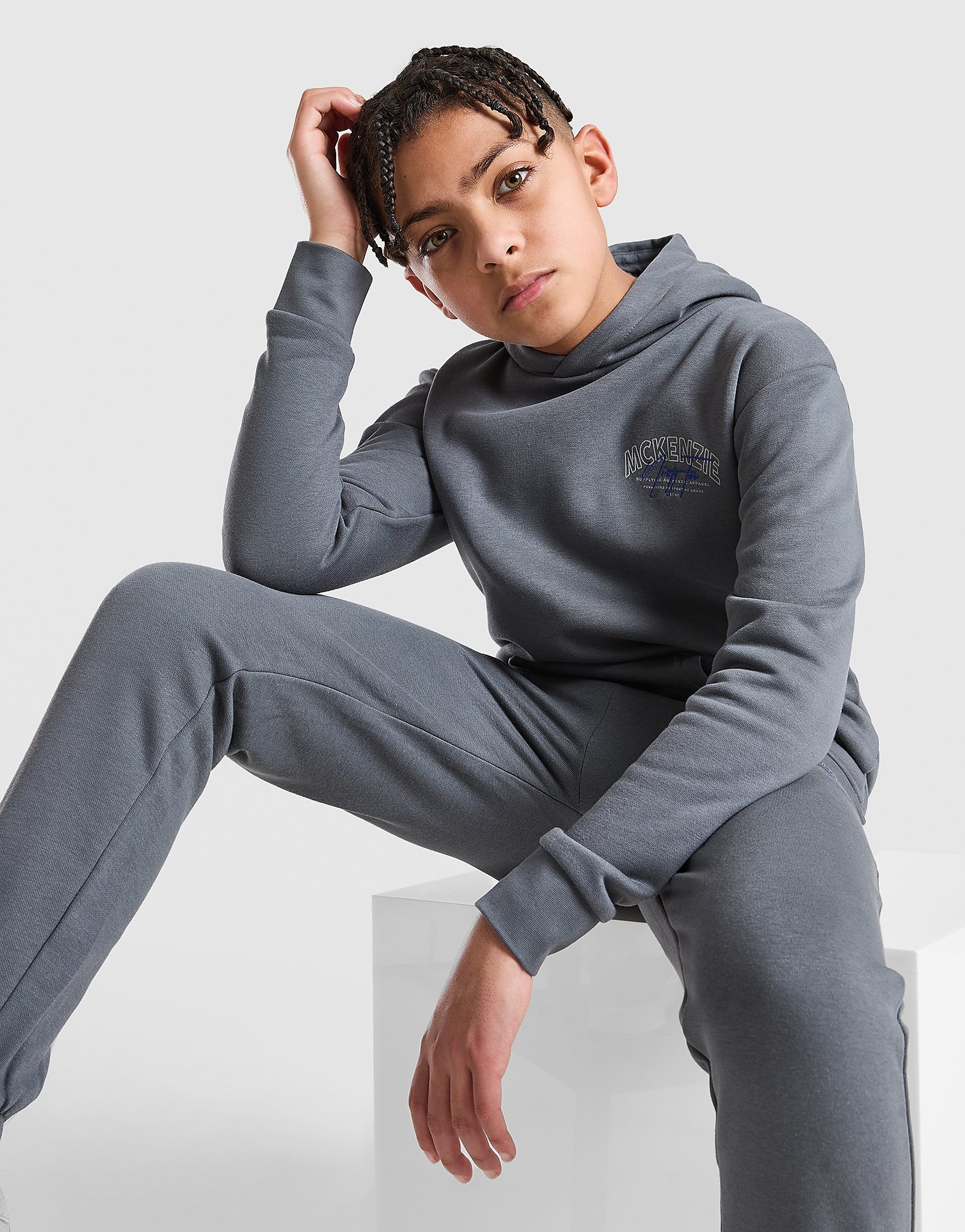 McKenzie Script Hoodie Junior, Grau