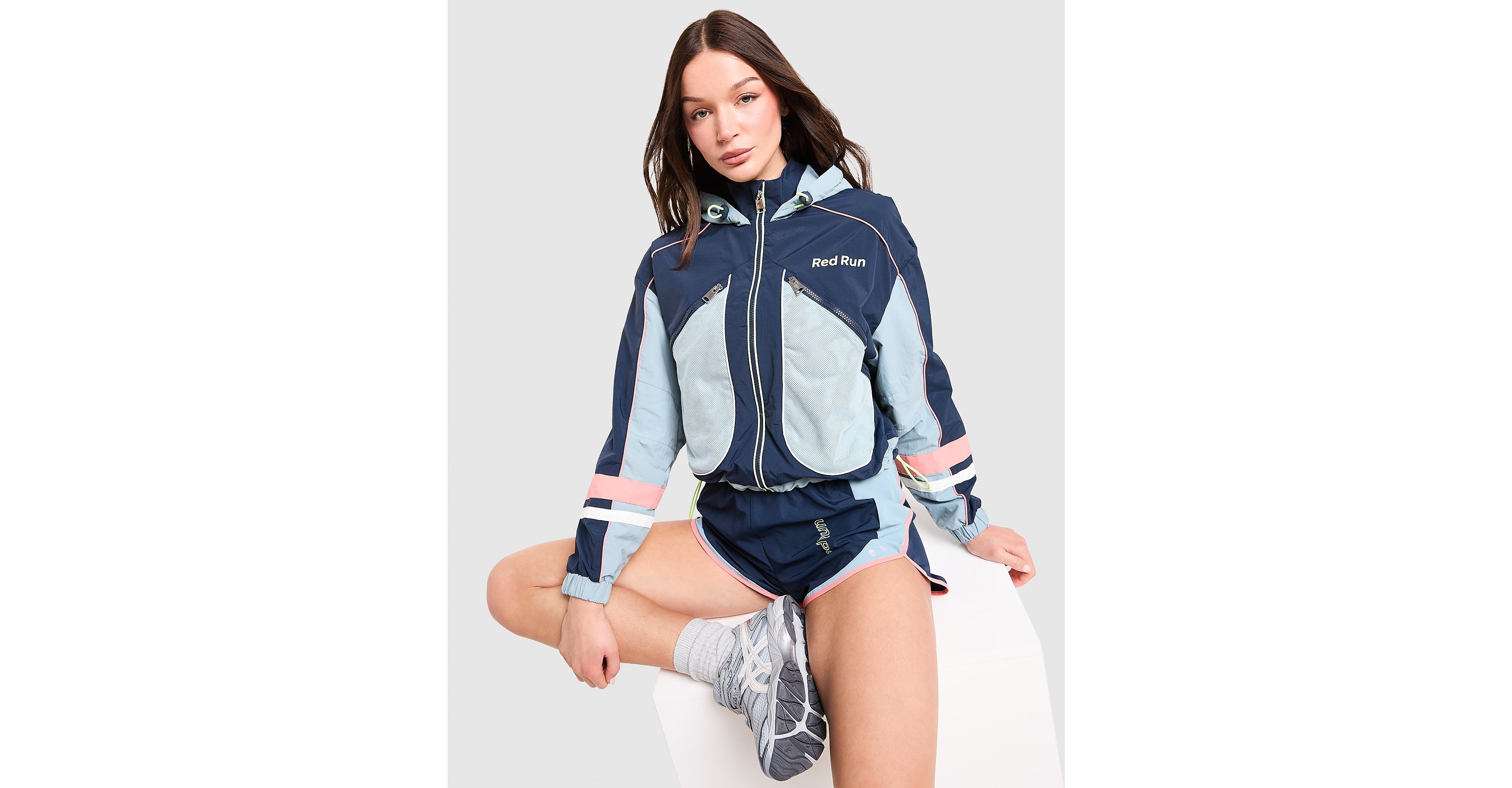 Azure Nylon Track Top
