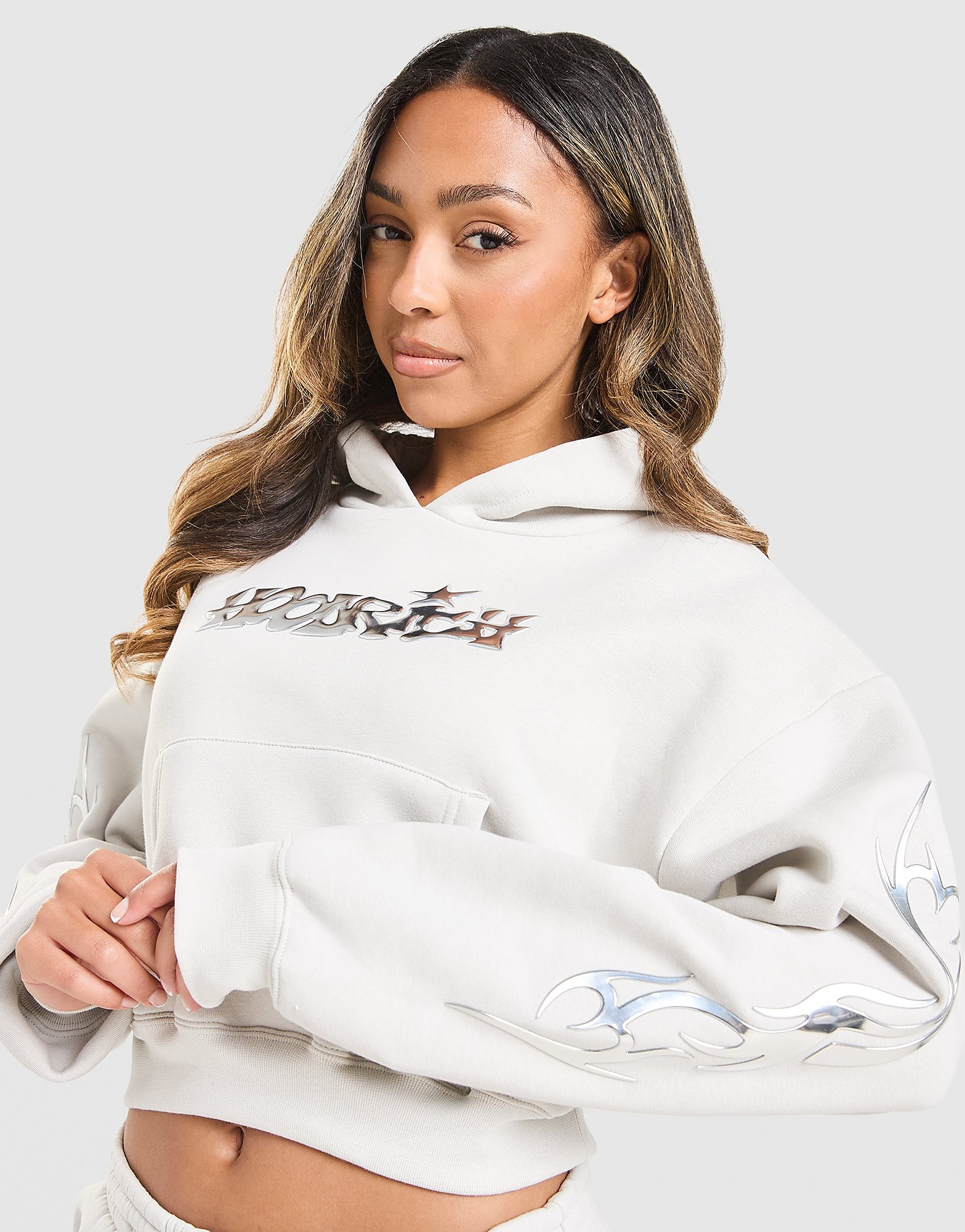 Hoodrich Sweat à capuche Boxy Seren Crème Crème - vue 1