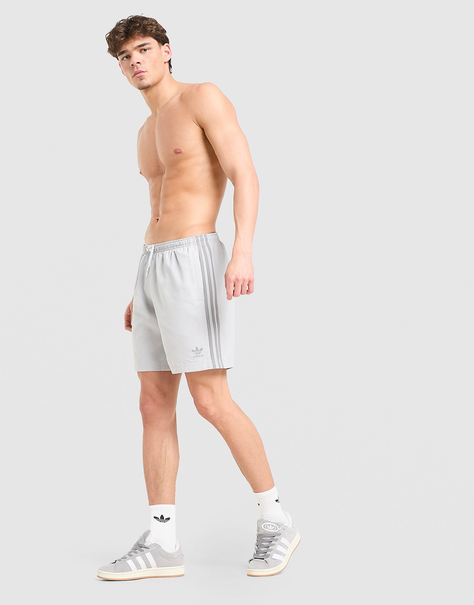 Adidas Originals Pantaloncini Mare 3-Stripes 8, Grigio