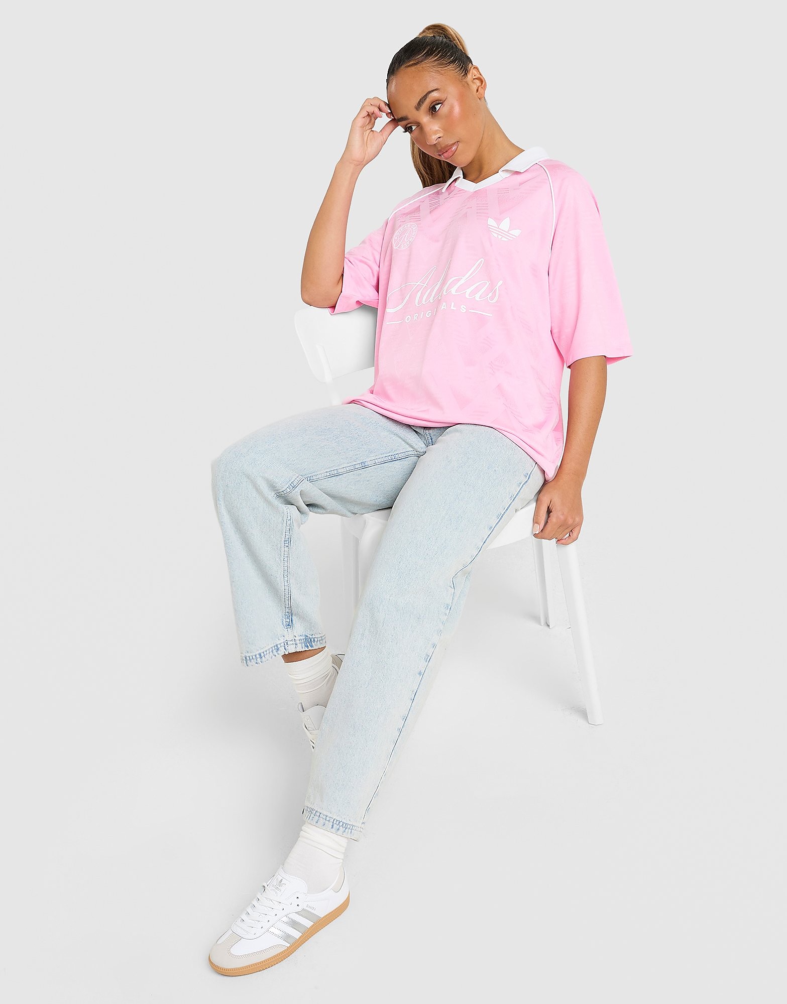 adidas Originals Script Football Collar T Shirt - vue 1