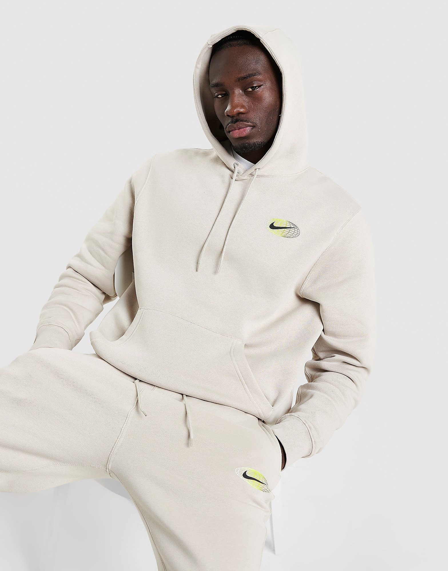 Nike Sweat à capuche Nike Sportswear Pullover French Terry pour Homme Crème Crème - vue 1
