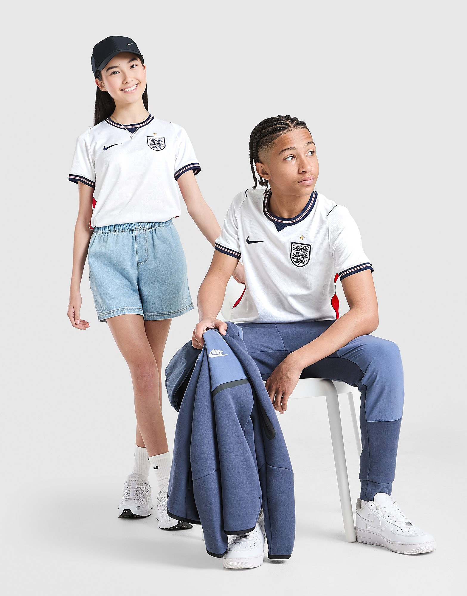 Nike England 2026 Home Shirt Junior, Bianco