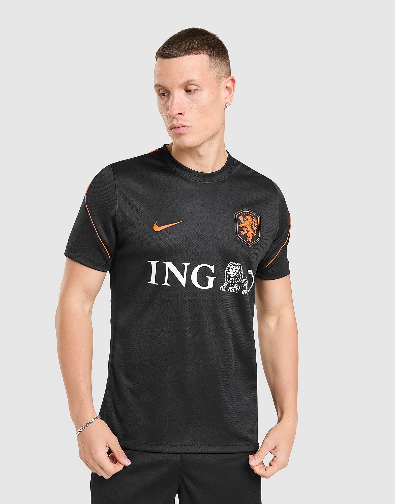 Mens Netherlands 2026 Strike Shirt - Nero, nero nero Uomo taglia L