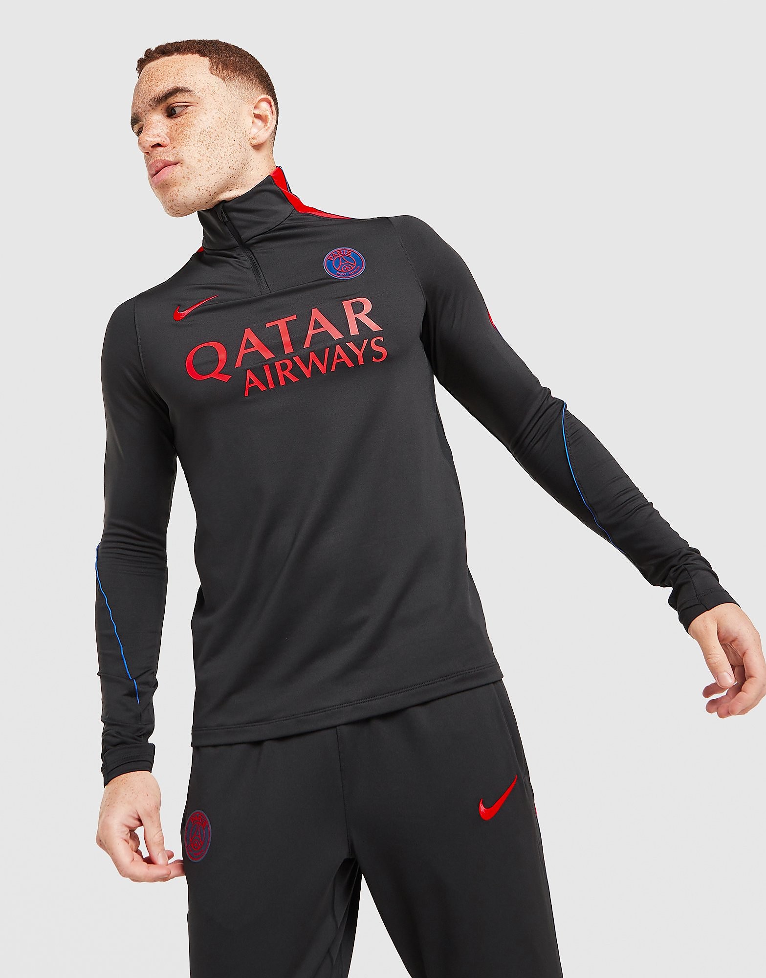 Mens Paris Saint Germain Strike Drill Top - Nero, nero nero Uomo taglia M