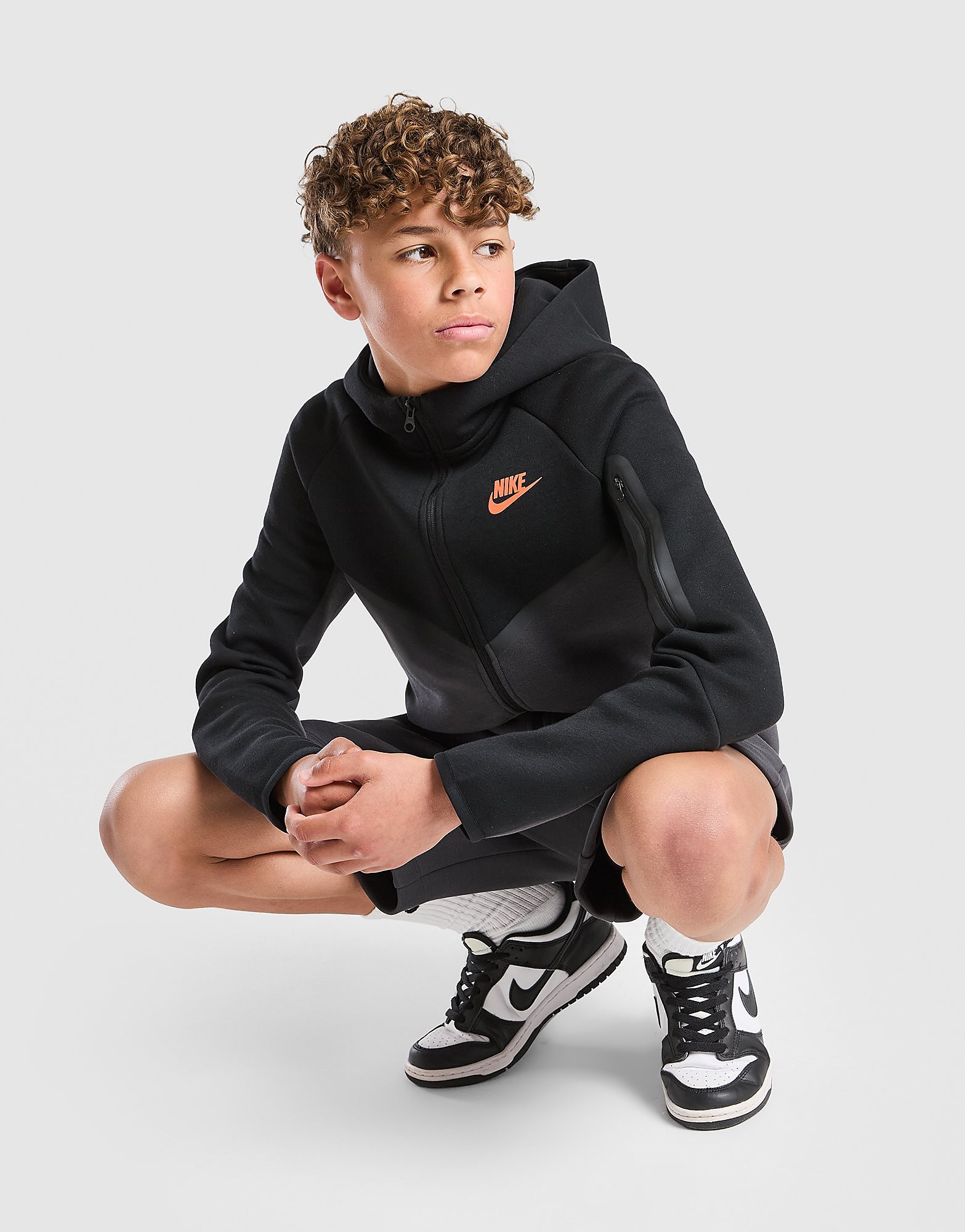 Tech Fleece Full Zip Hoodie Junior, Schwarz