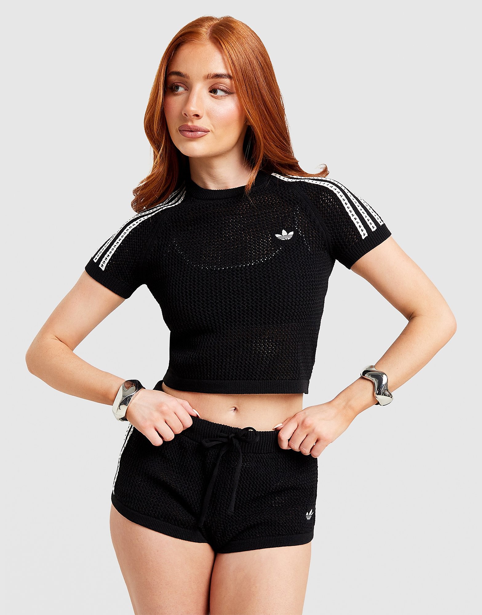 adidas Originals T SHIRT KNITTED CROCHET CALI