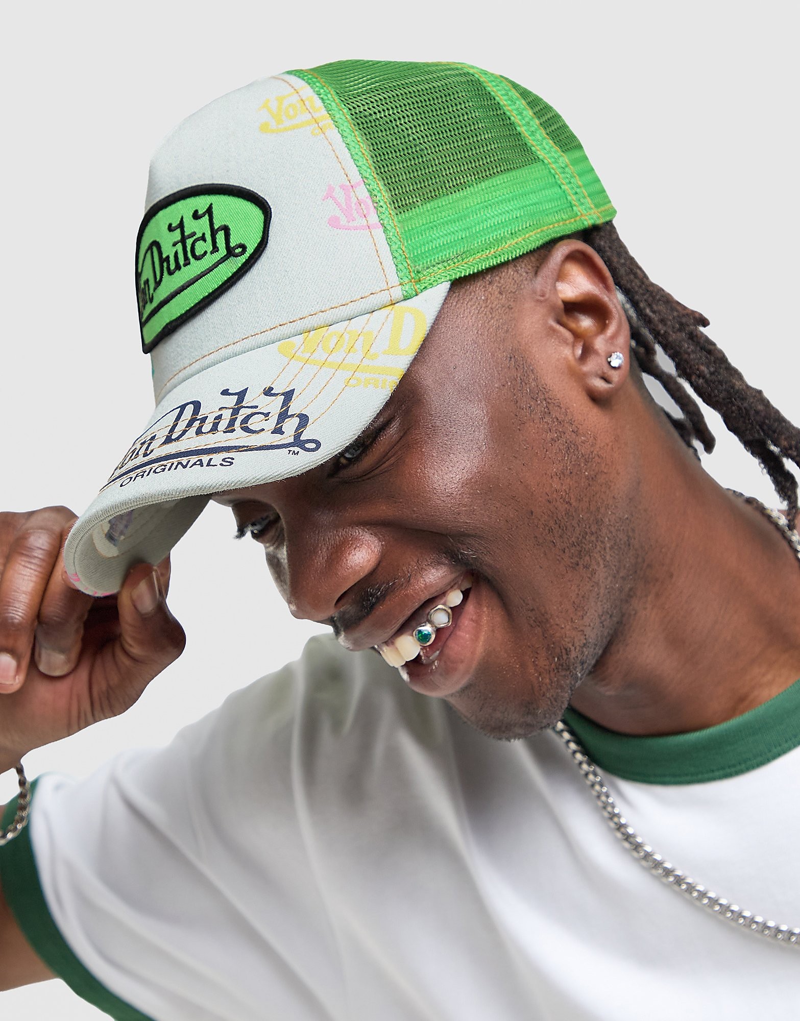 Von Dutch Trucker All Over Print Cap - Groen- Dames, Groen