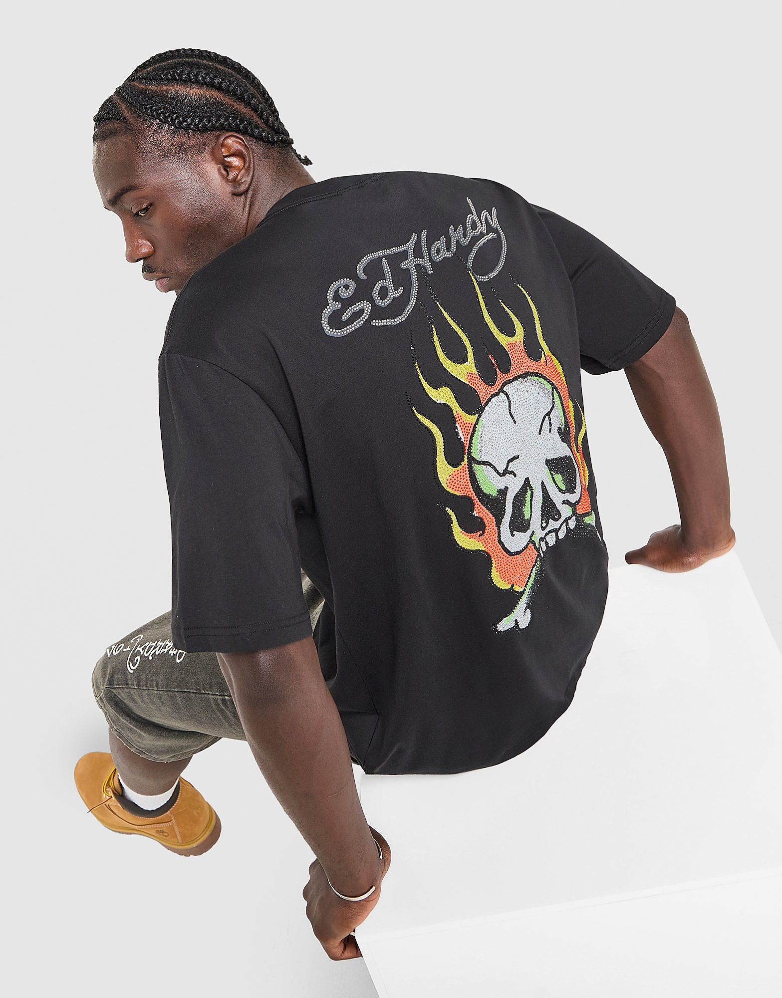 Ed Hardy Diamante Skull T Shirt - vue 1