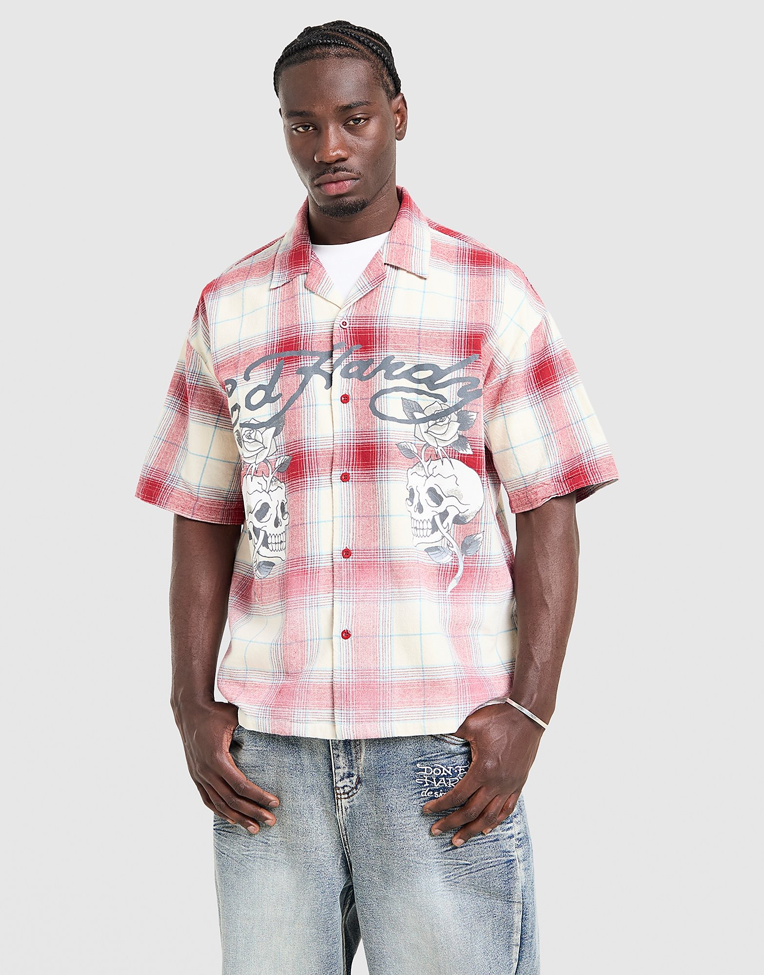 Ed Hardy Checked Skull Shirt - vue 1
