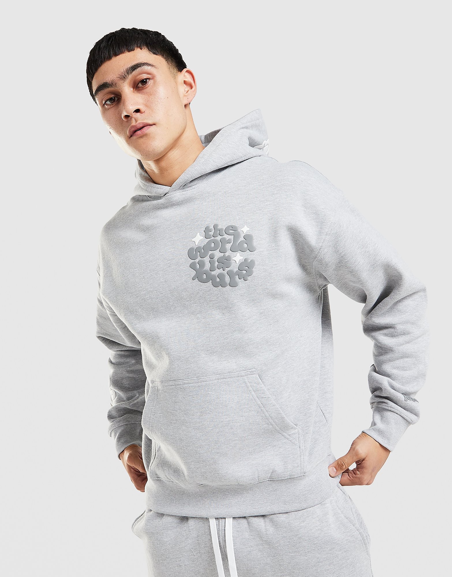 Lorenzo Felpa con Cappuccio World Is Yours, grigio