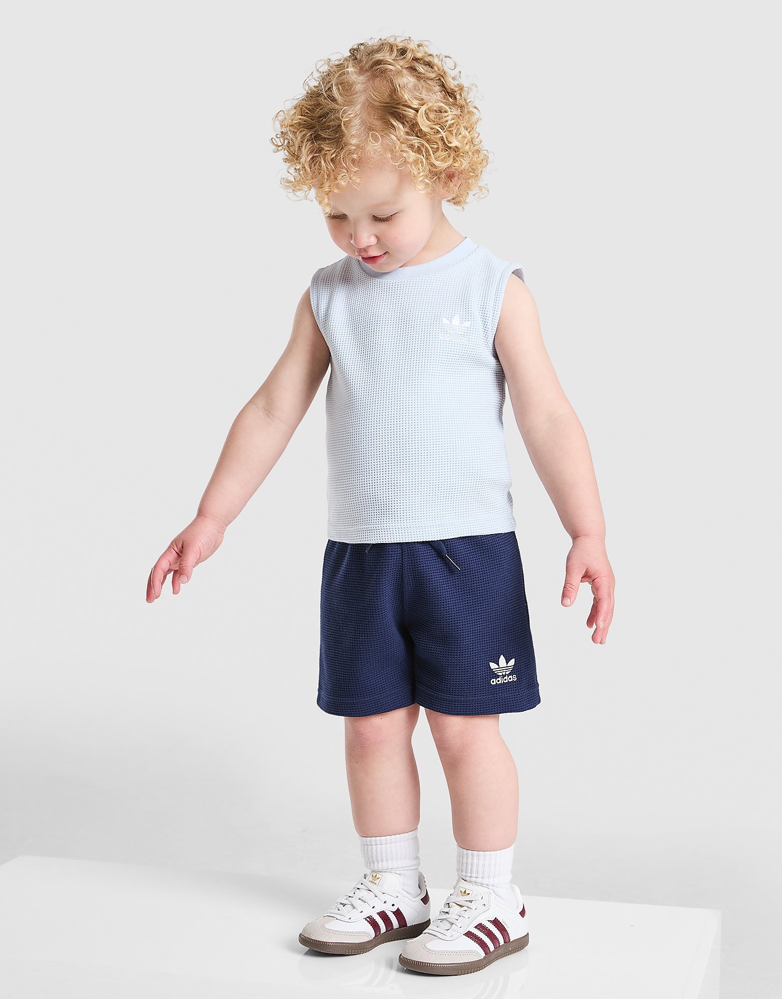 Waffle Tank Top/Shorts Set Infant - Blu, blu blu Bambino taglia