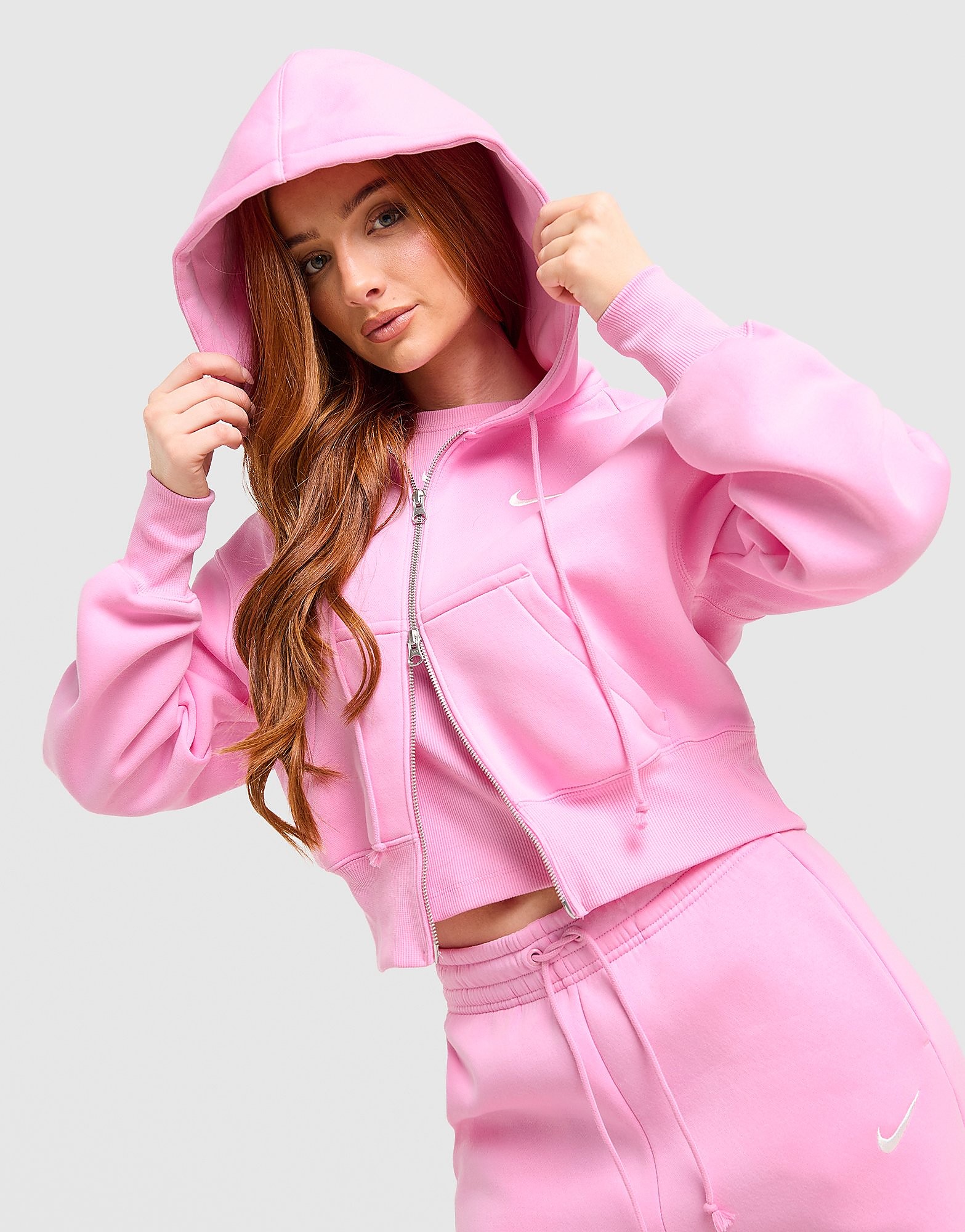 Nike Sweat à capuche zippé crop Phoenix