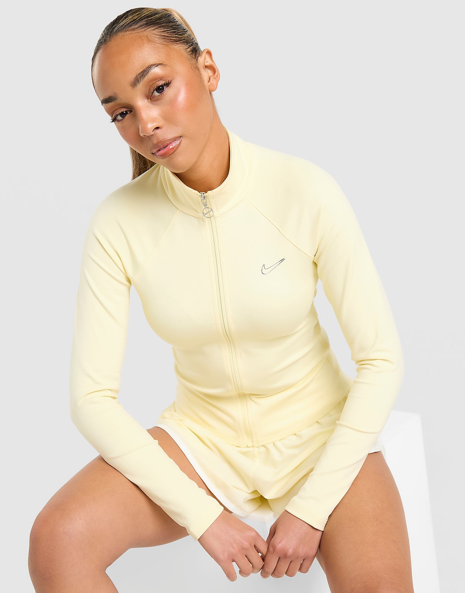Nike Haut Zippé Training Femme Jaune Jaune - vue 1