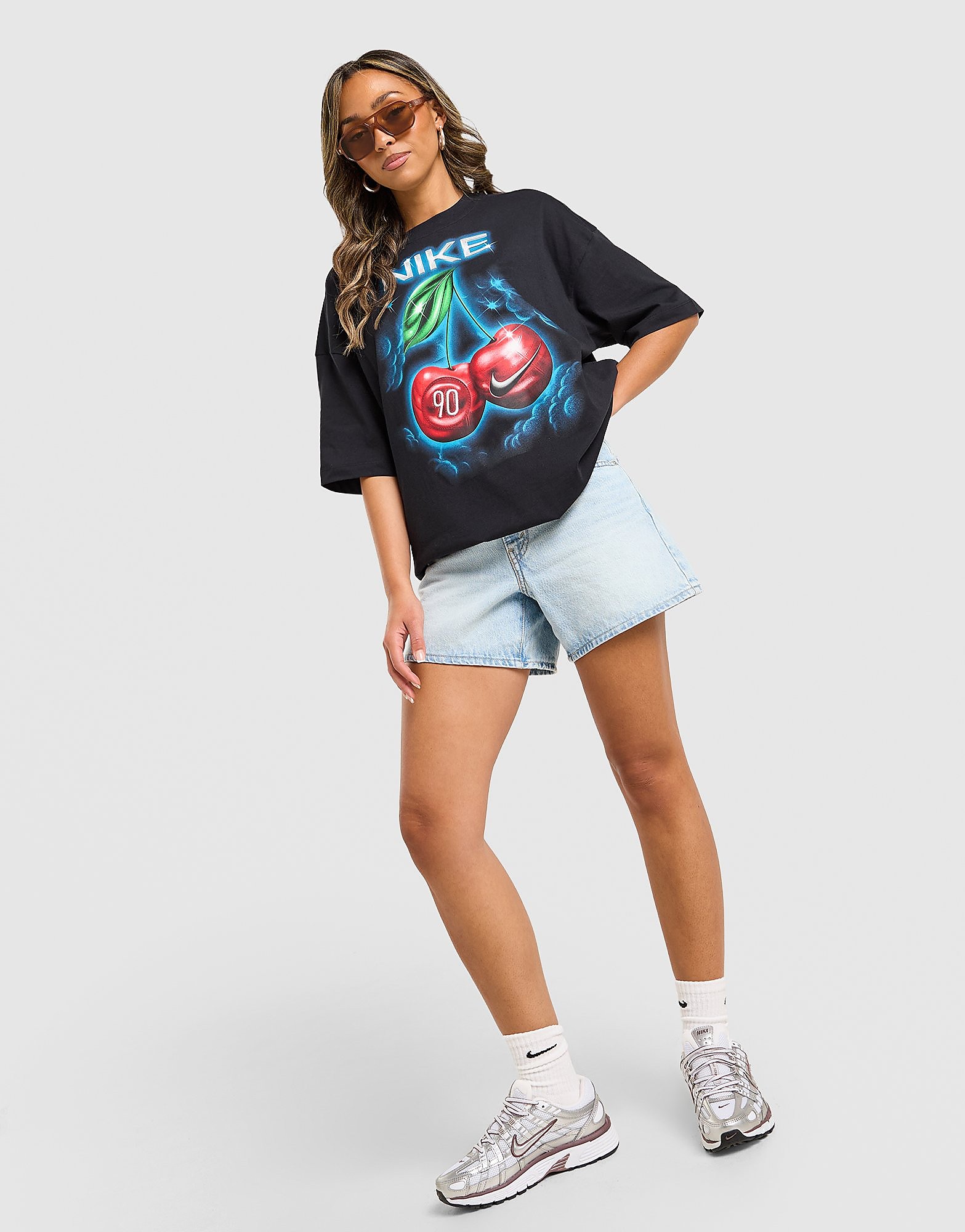 Womens Maglia Cherry Graphic - Nero, nero nero Donna taglia XS