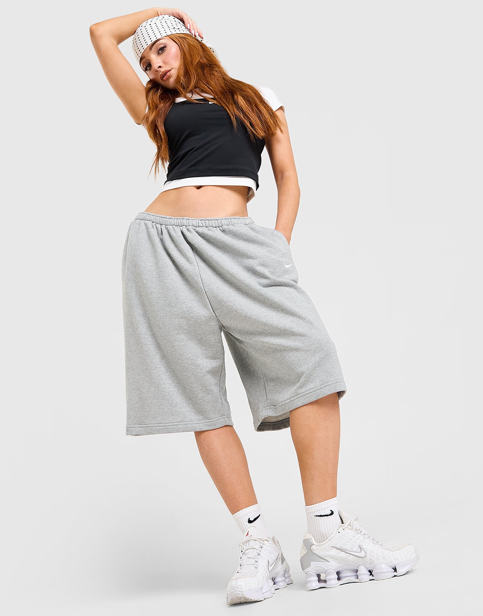Womens Pantaloncino Sportswear French Terry - Grigio, grigio grigio Donna taglia XS