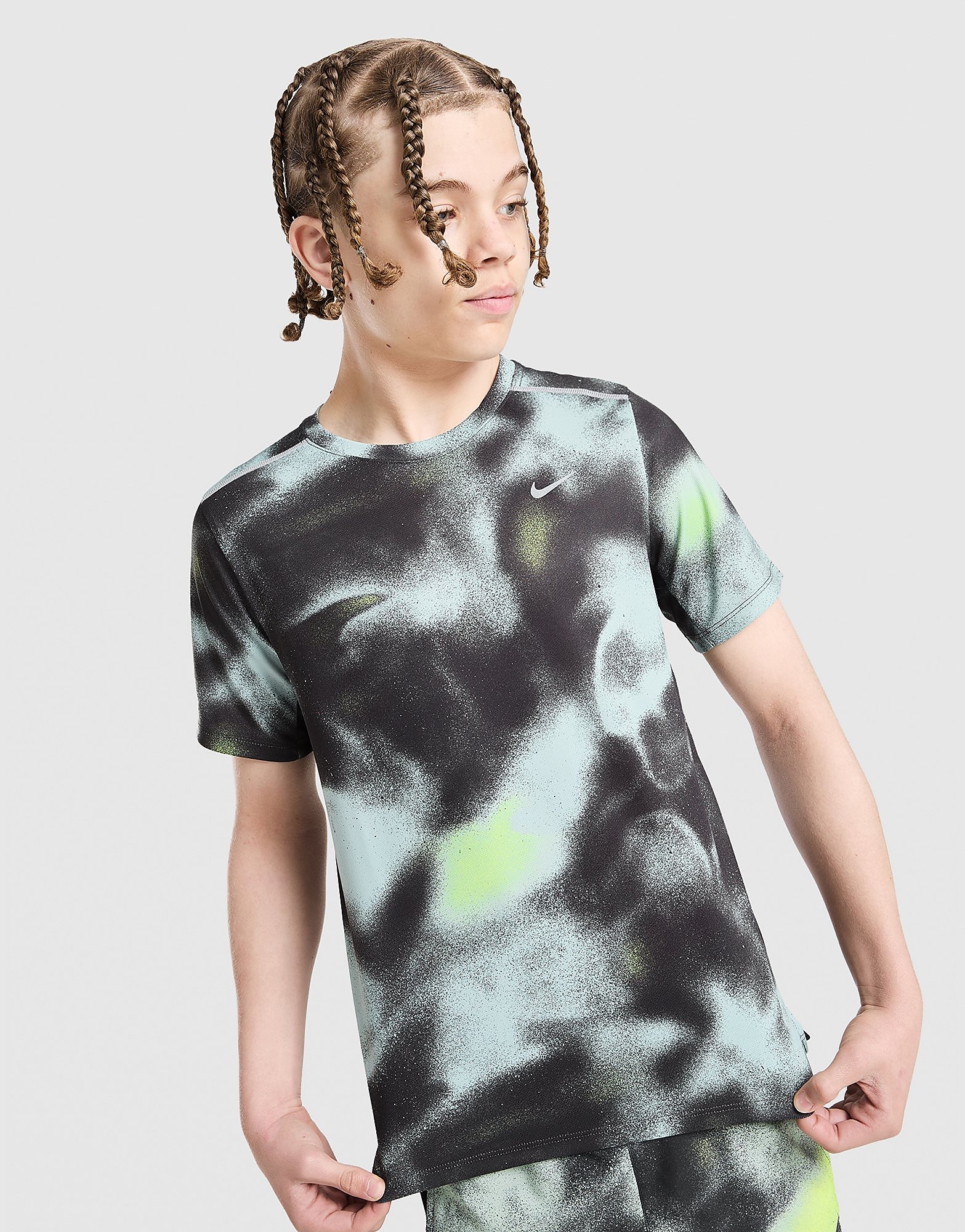 Nike Miler All Over Print T Shirt Junior