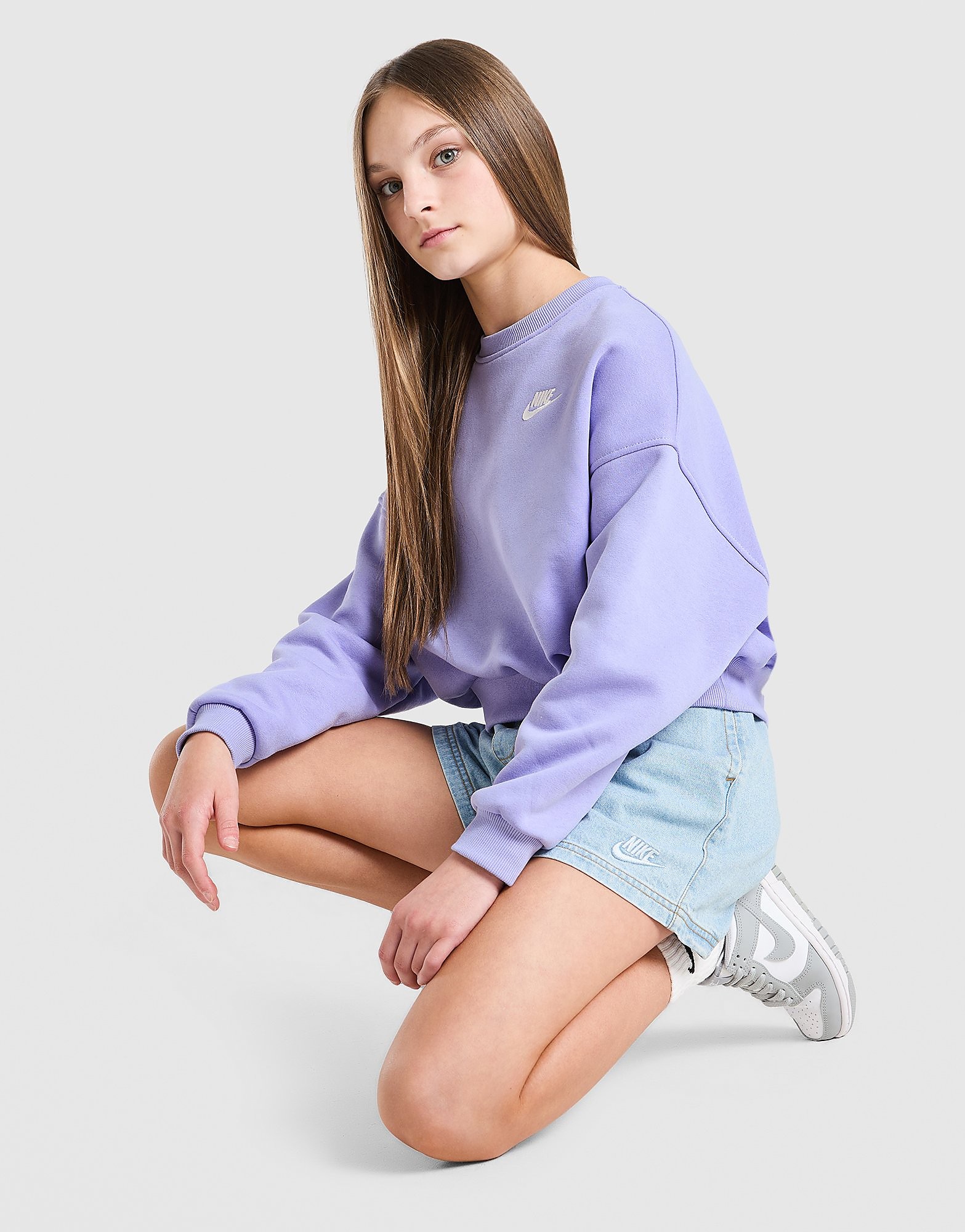 Nike Girls' Club Crop Crew Sweatshirt Junior - vue 1