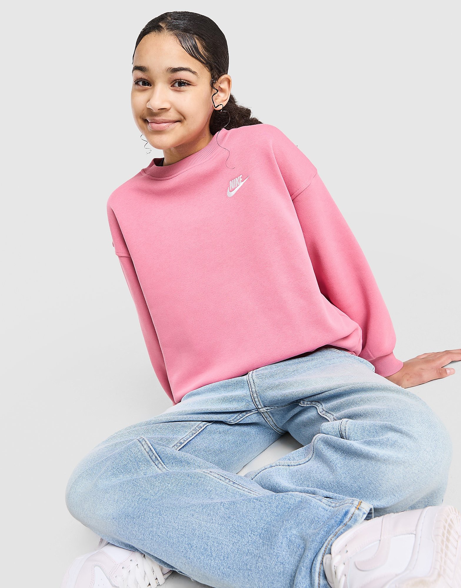 Nike Girls' Club Oversized Crew Sweatshirt Junior - vue 1