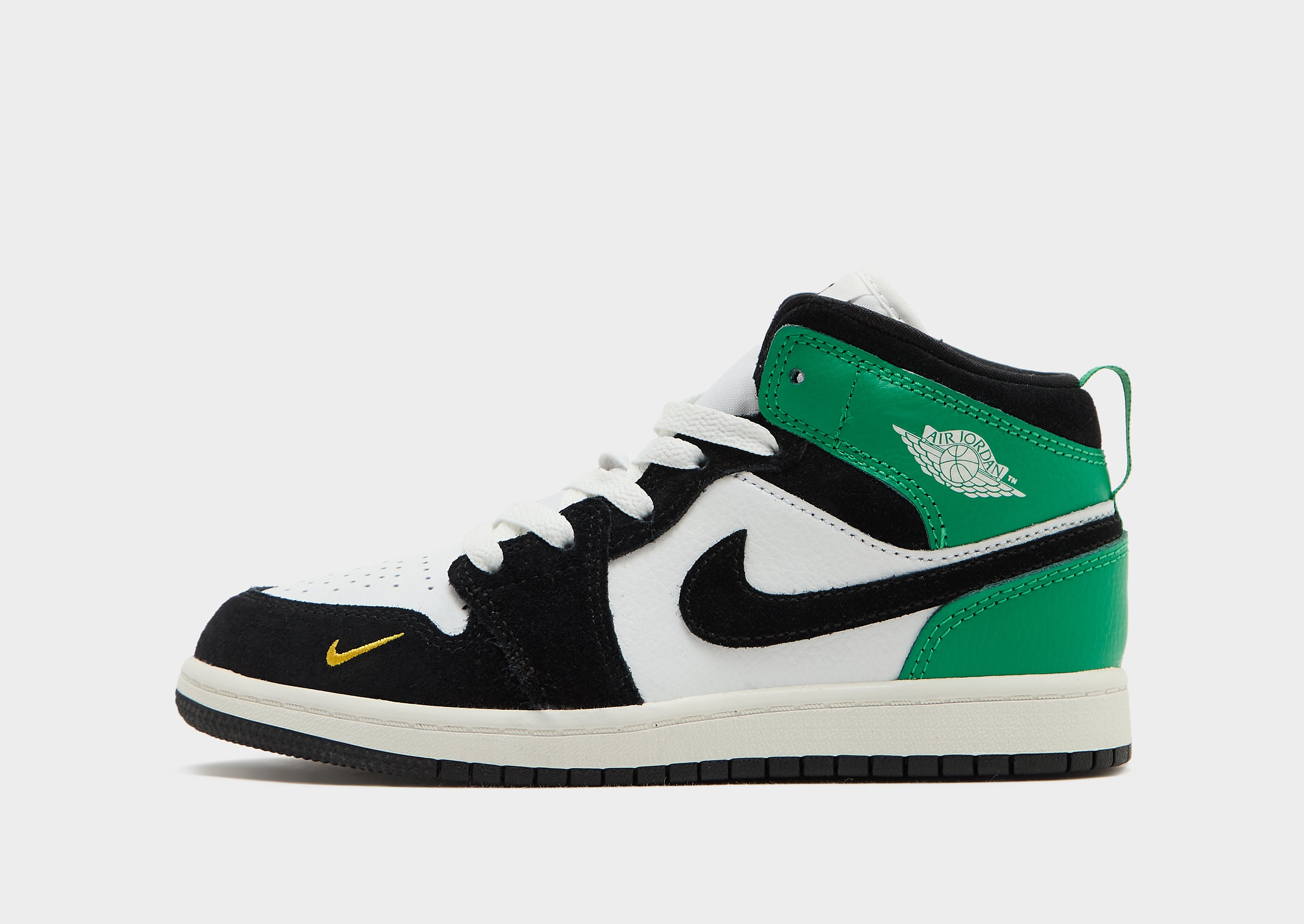 Jordan Air Jordan 1 Mid herensneaker wit, zwart en groen