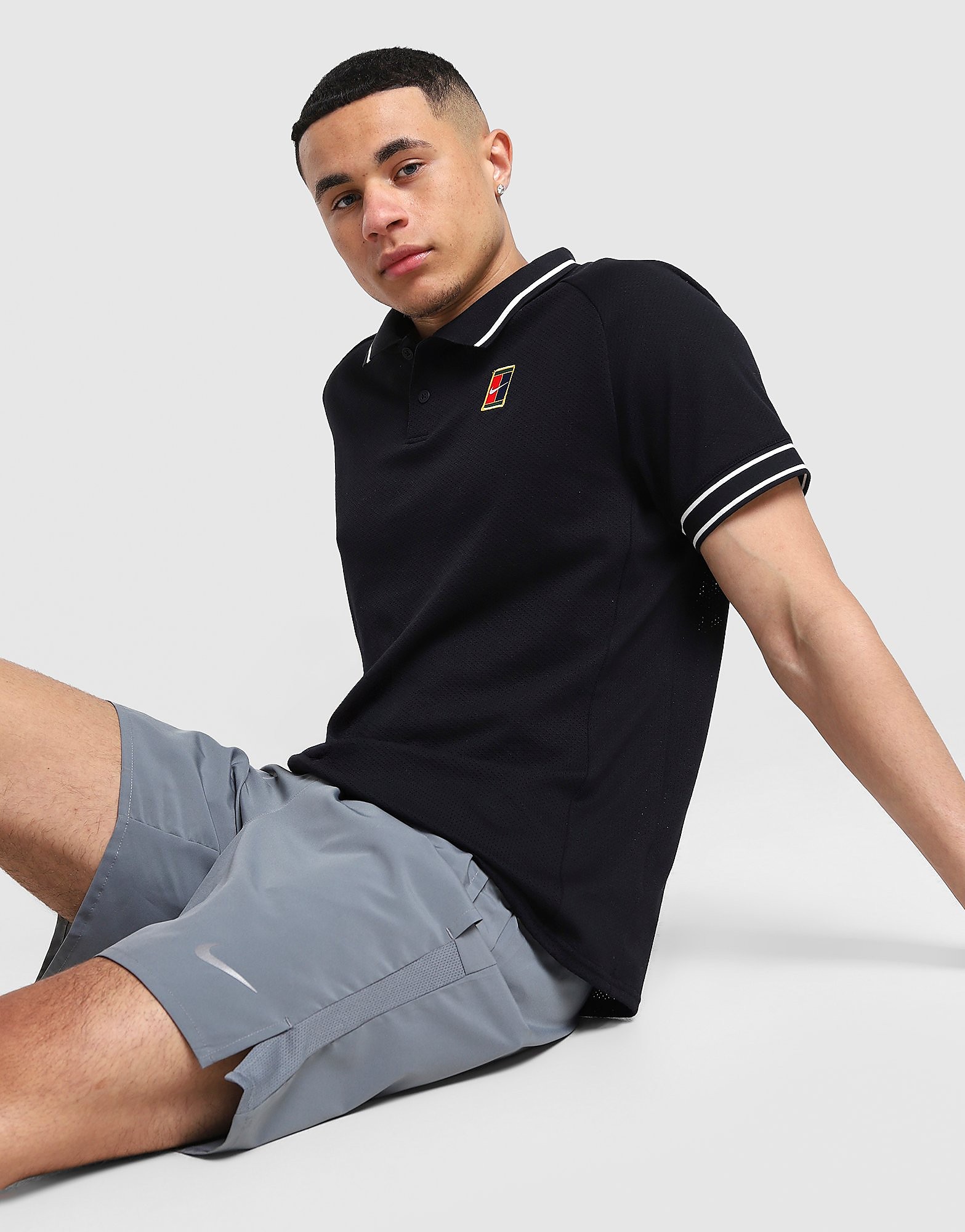 Nike Tennispolo voor heren NikeCourt Heritage - Zwart- Heren, Zwart