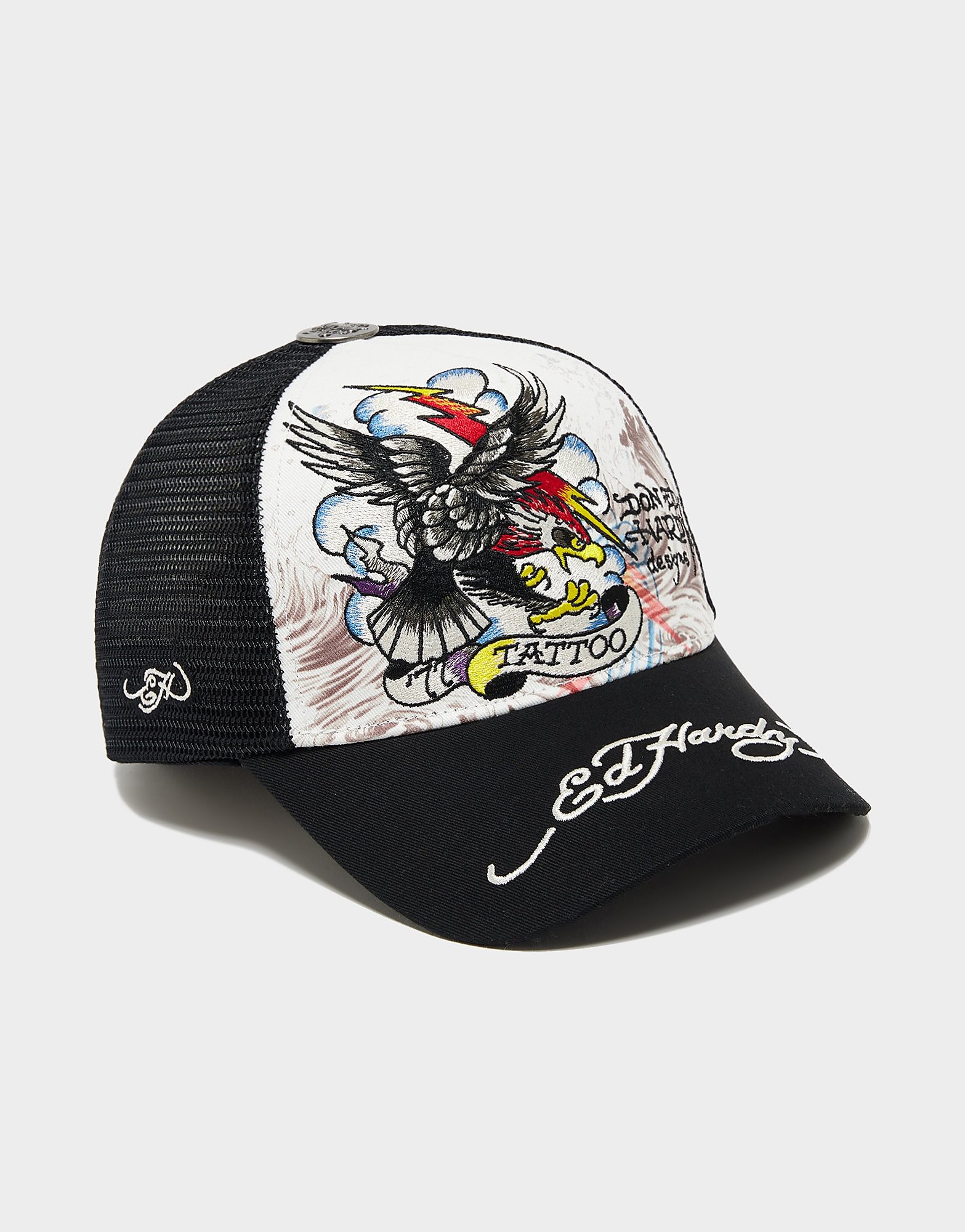 Womens Cappellino Eagle Patch Trucker - Bianco, bianco bianco Donna taglia One Size