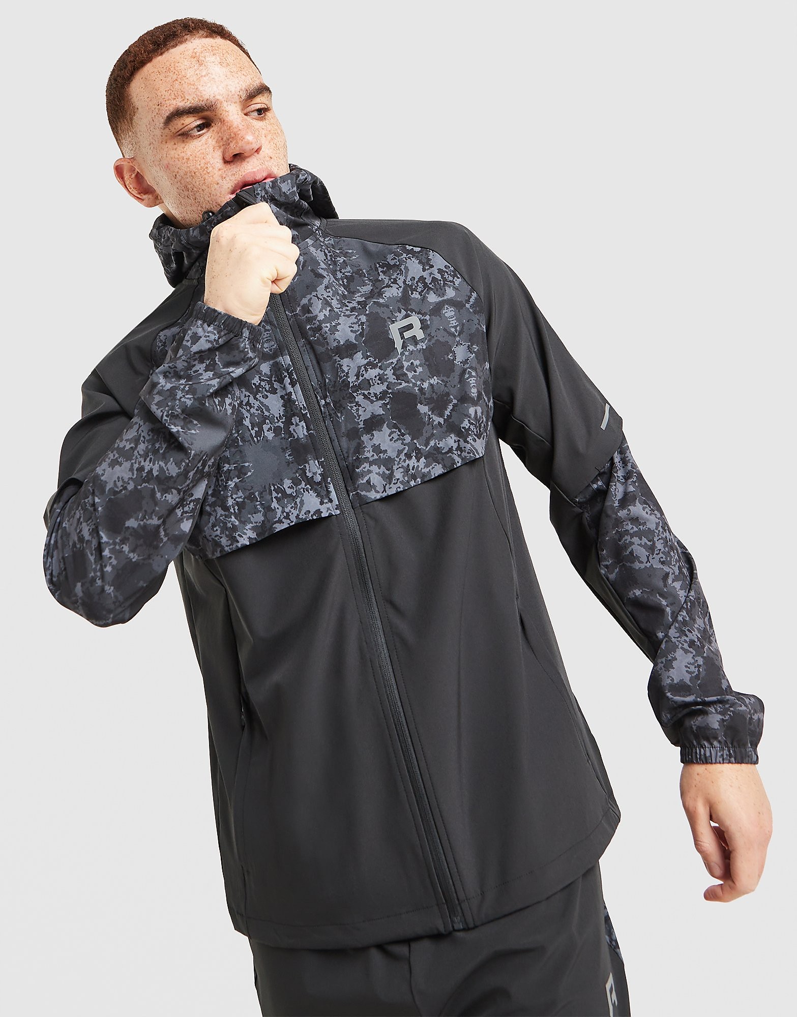 Shibori Jacke - Herren, Schwarz