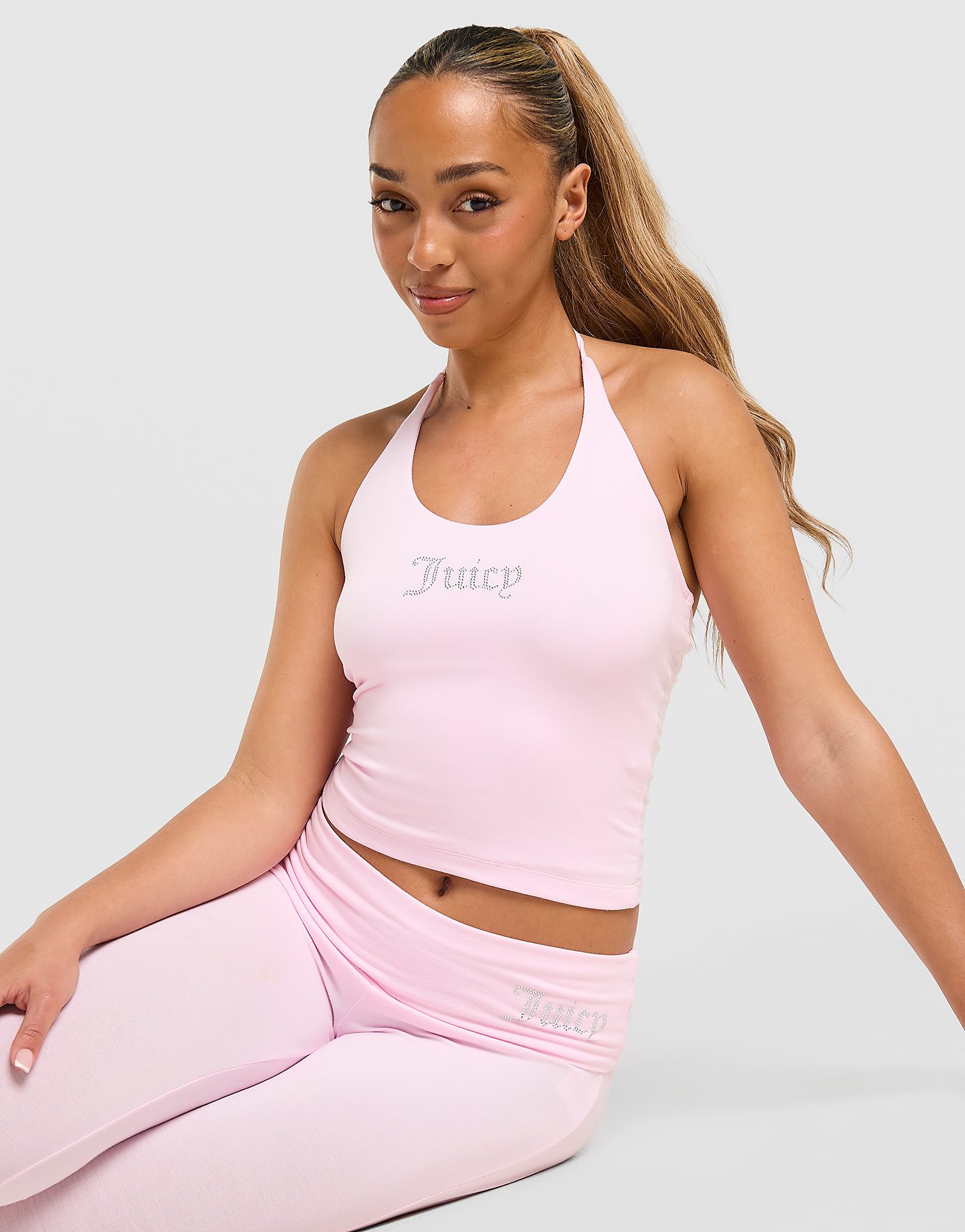 JUICY COUTURE Jersey Diamante Halter Vest Top - vue 1