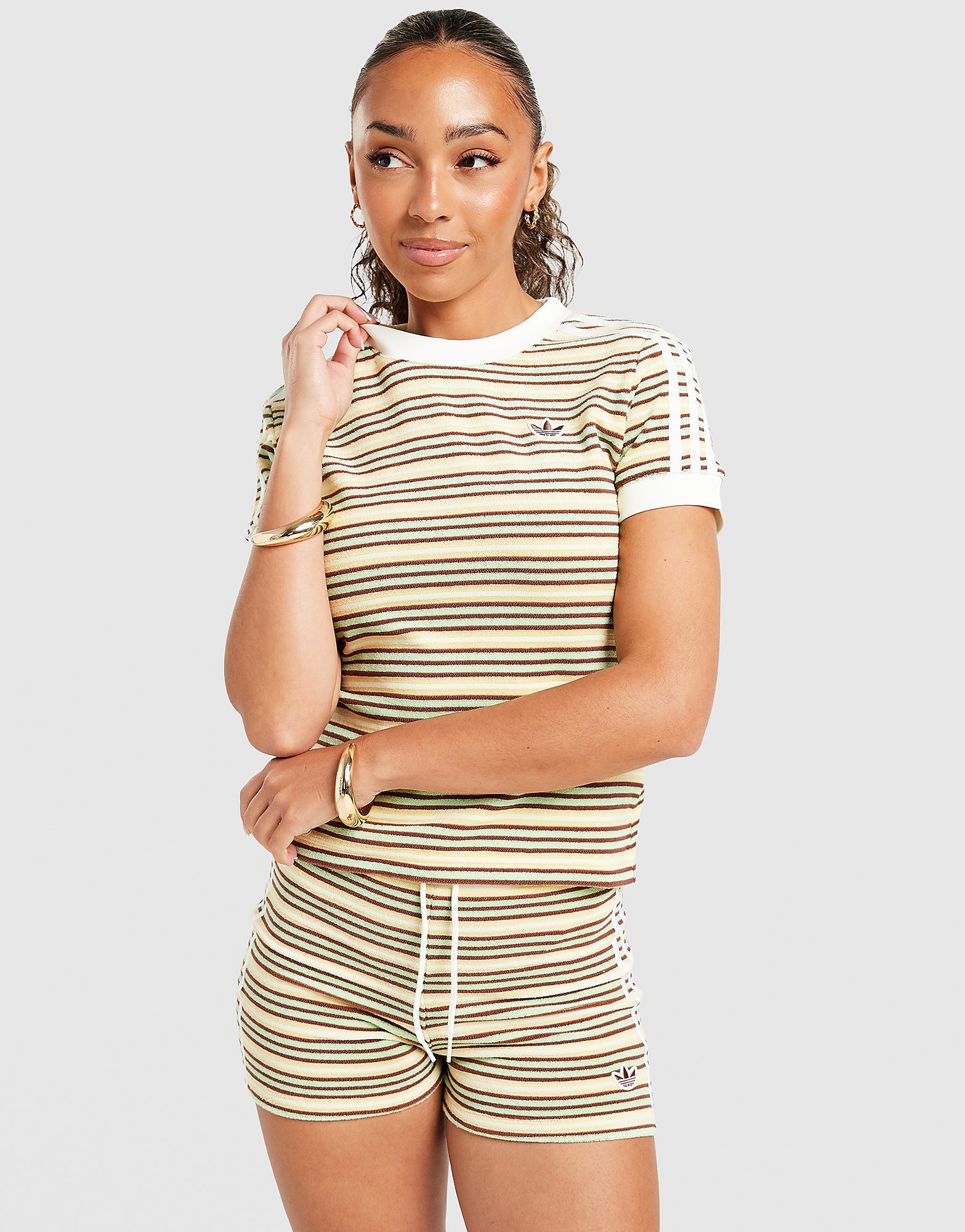 adidas Originals Towel Stripe Slim T Shirt Jaune Jaune