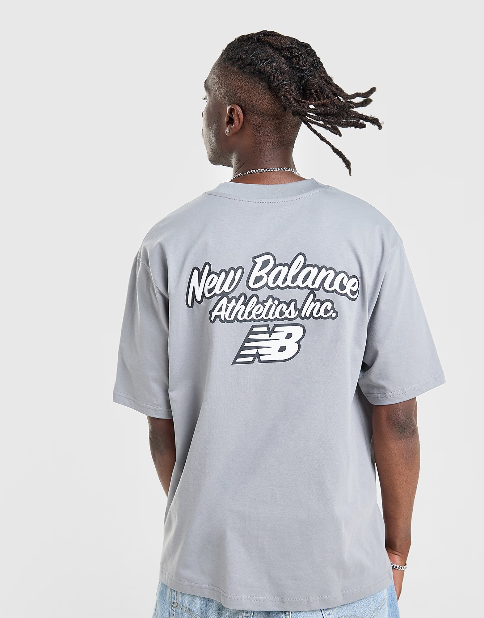 Script Back Graphic T-Shirt - Herren, Grau