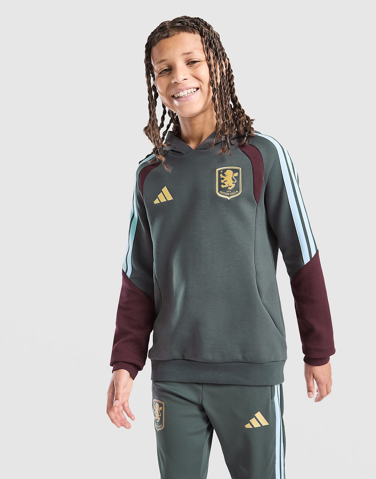 Felpa con Cappuccio Allenamento Aston Villa FC Tiro 26 Junior - Grigio, grigio grigio Bambino taglia 13-14Y